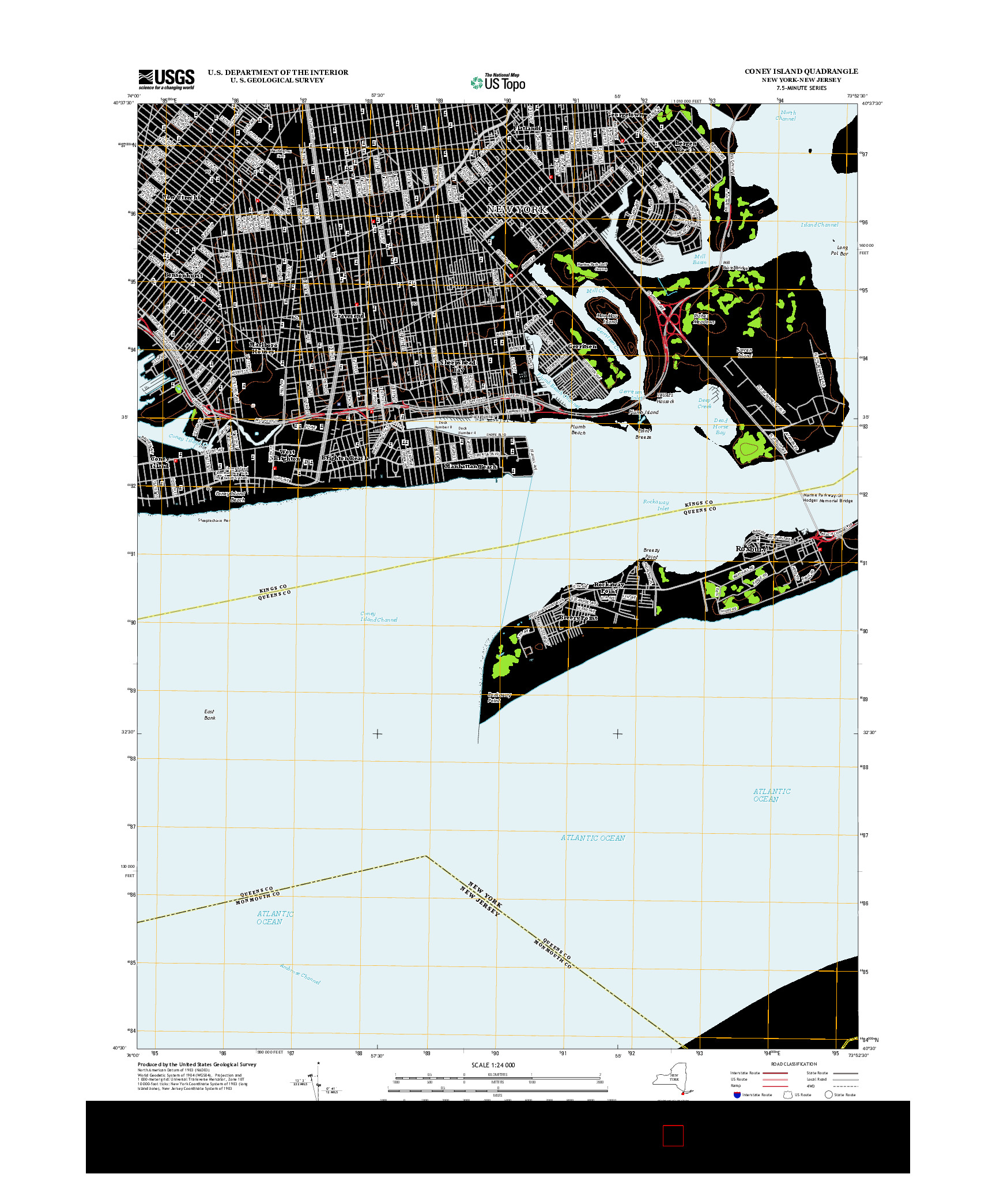 USGS US TOPO 7.5-MINUTE MAP FOR CONEY ISLAND, NY-NJ 2013