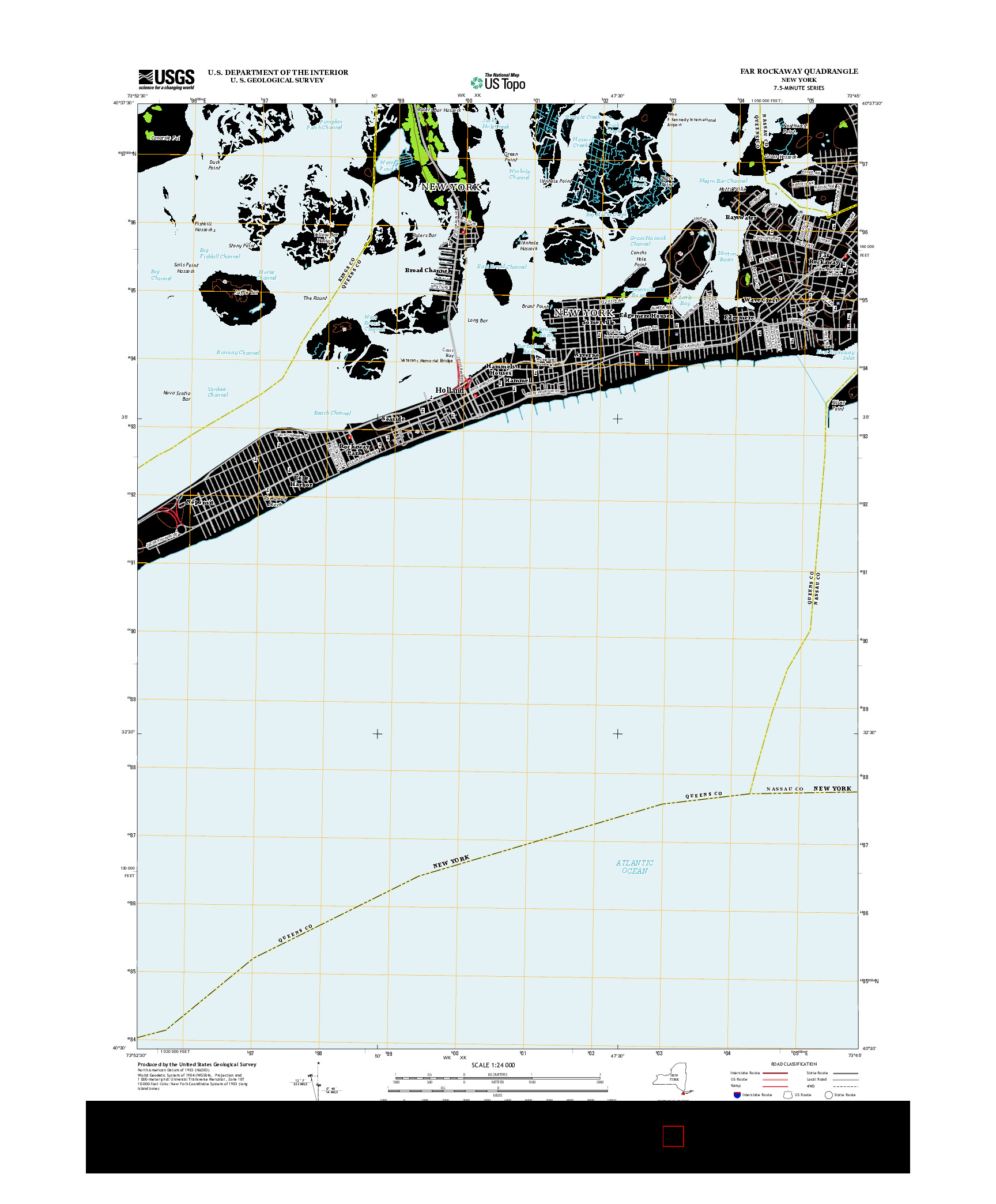 USGS US TOPO 7.5-MINUTE MAP FOR FAR ROCKAWAY, NY 2013