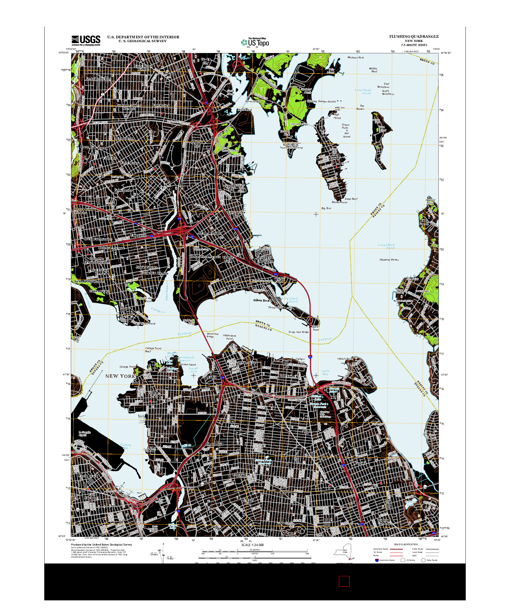 USGS US TOPO 7.5-MINUTE MAP FOR FLUSHING, NY 2013
