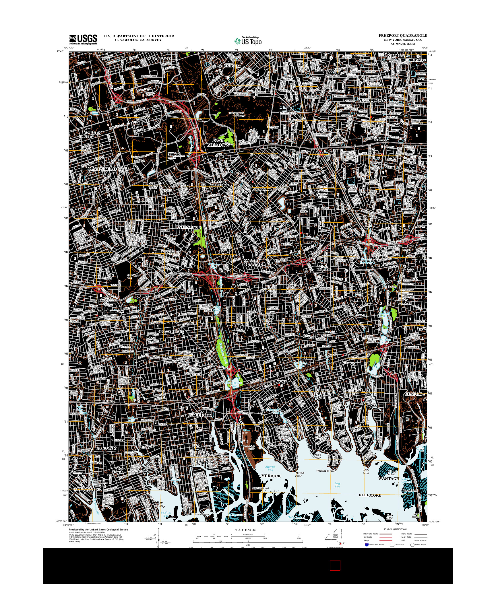 USGS US TOPO 7.5-MINUTE MAP FOR FREEPORT, NY 2013