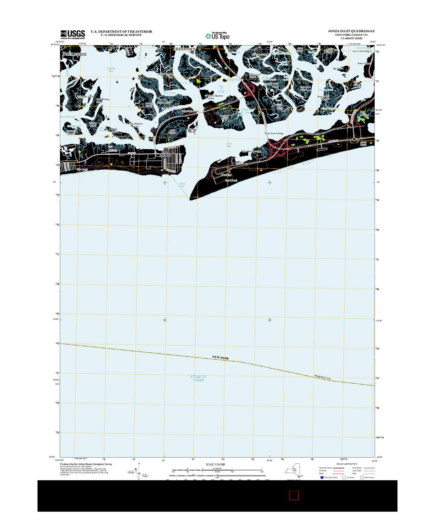 USGS US TOPO 7.5-MINUTE MAP FOR JONES INLET, NY 2013