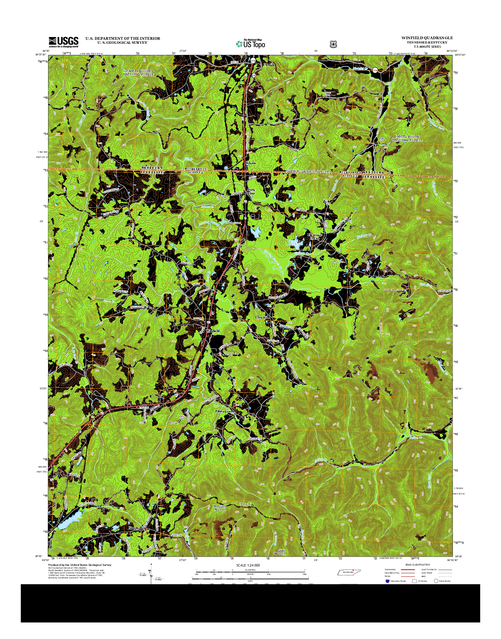 USGS US TOPO 7.5-MINUTE MAP FOR WINFIELD, TN-KY 2013