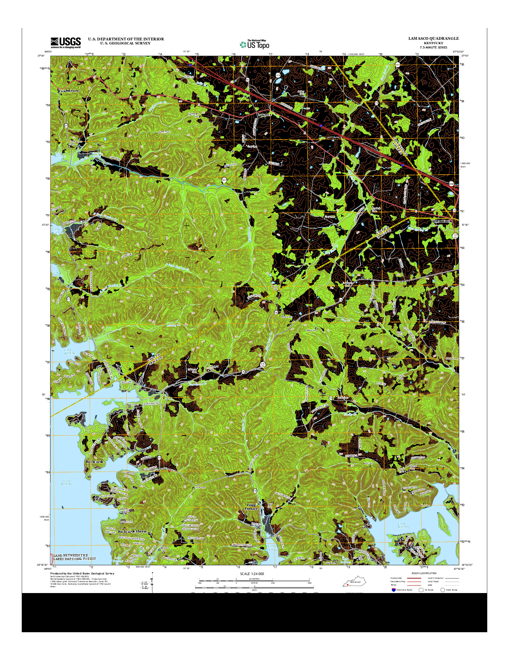 USGS US TOPO 7.5-MINUTE MAP FOR LAMASCO, KY 2013