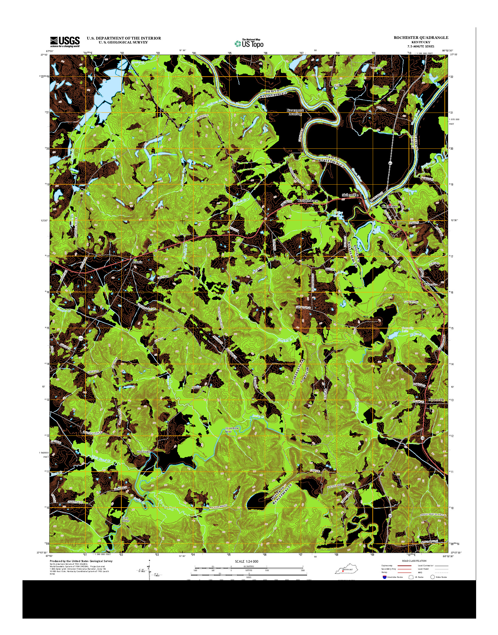 USGS US TOPO 7.5-MINUTE MAP FOR ROCHESTER, KY 2013