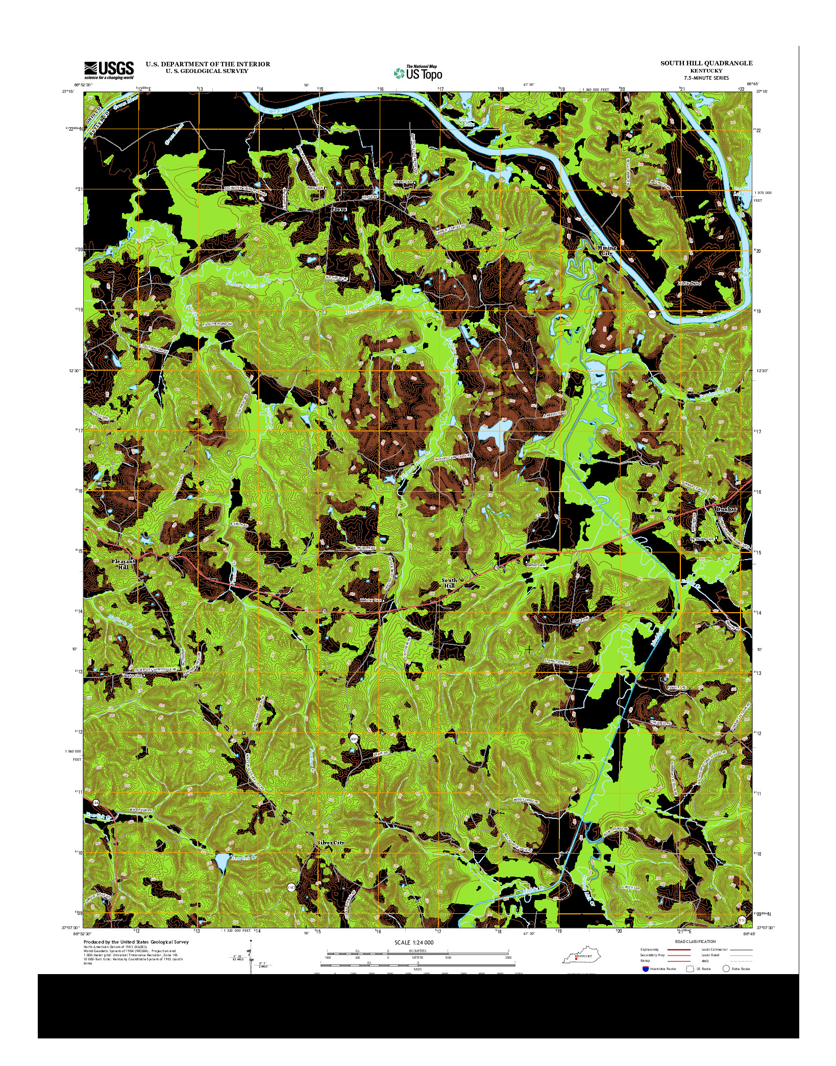 USGS US TOPO 7.5-MINUTE MAP FOR SOUTH HILL, KY 2013