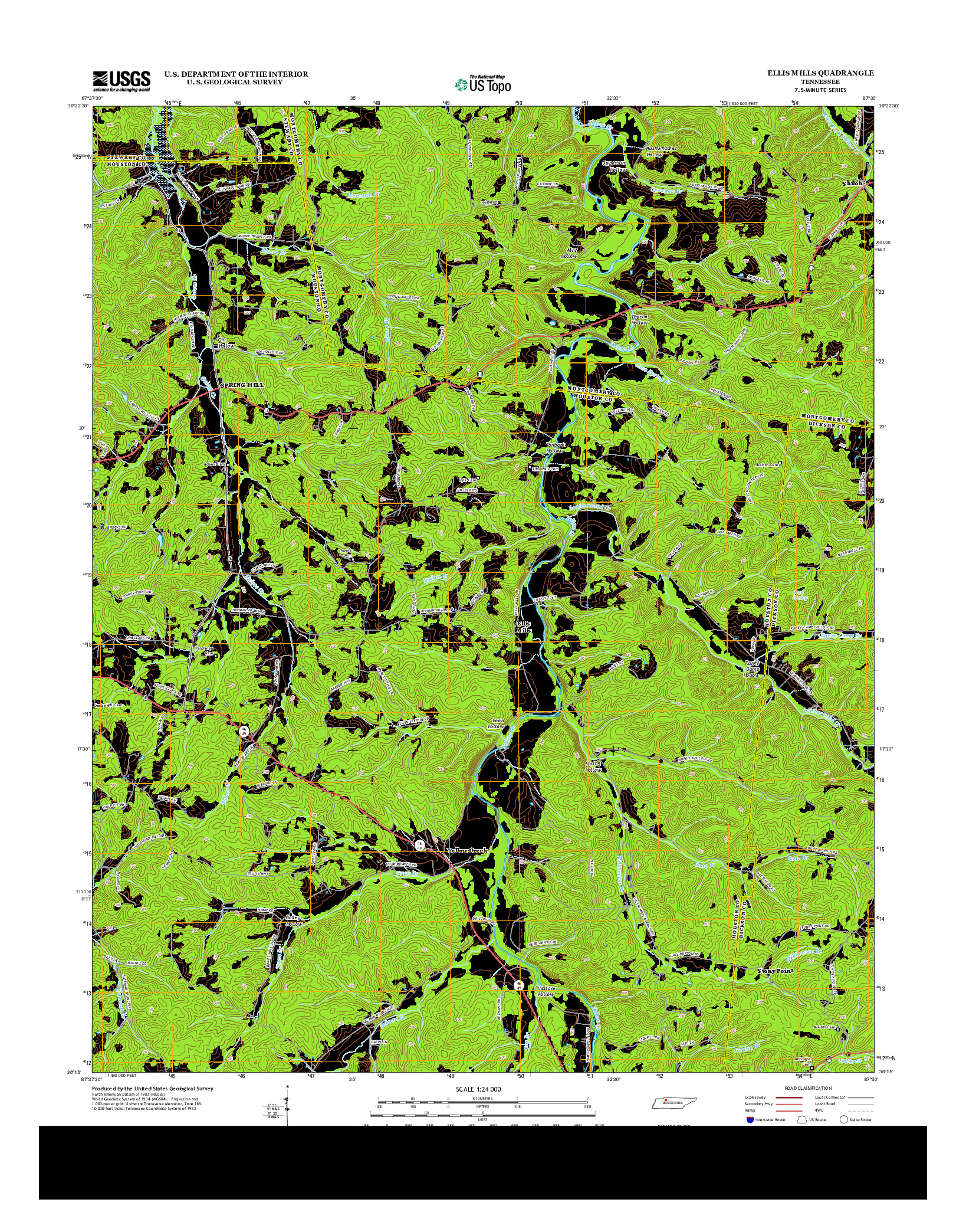 USGS US TOPO 7.5-MINUTE MAP FOR ELLIS MILLS, TN 2013