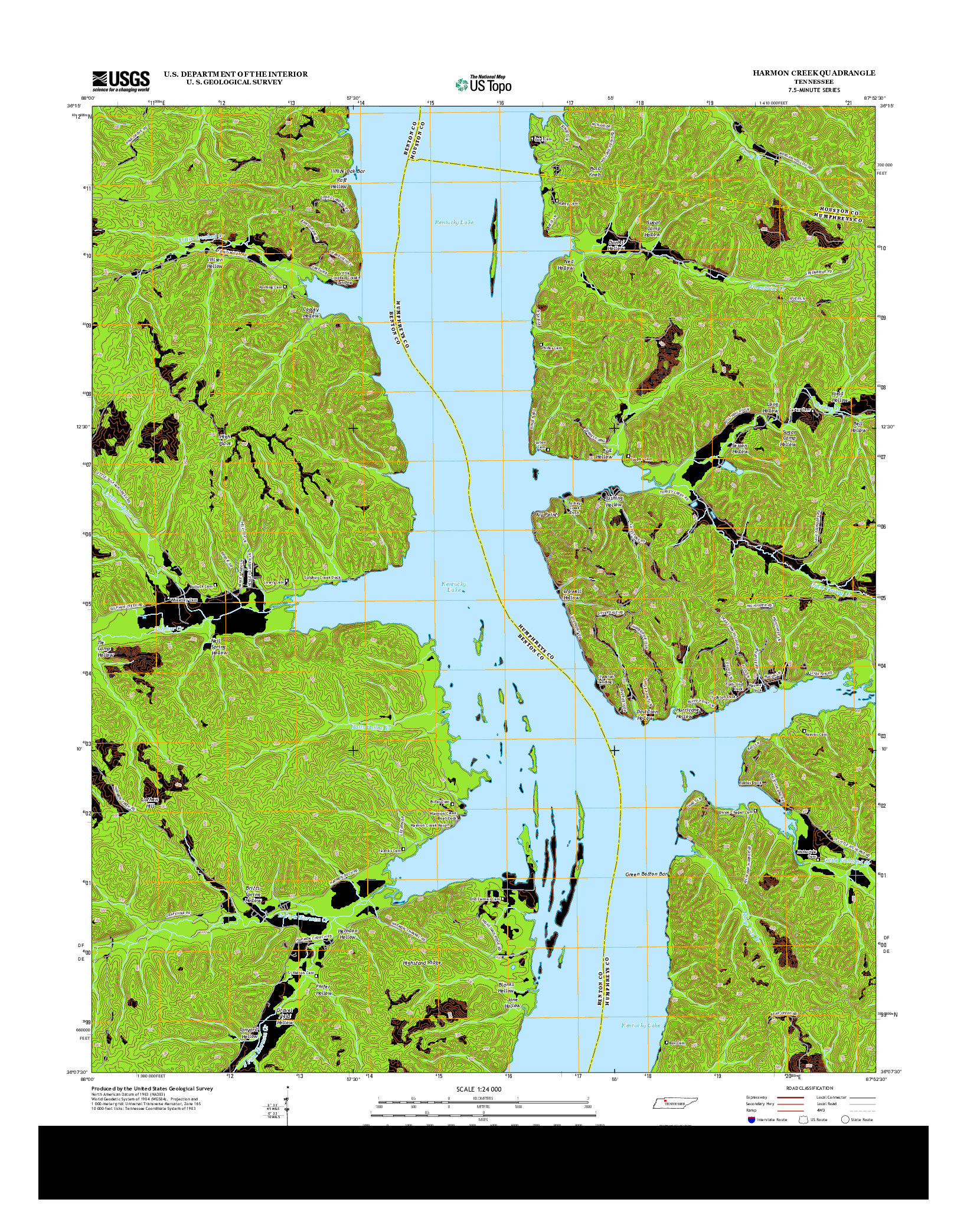 USGS US TOPO 7.5-MINUTE MAP FOR HARMON CREEK, TN 2013