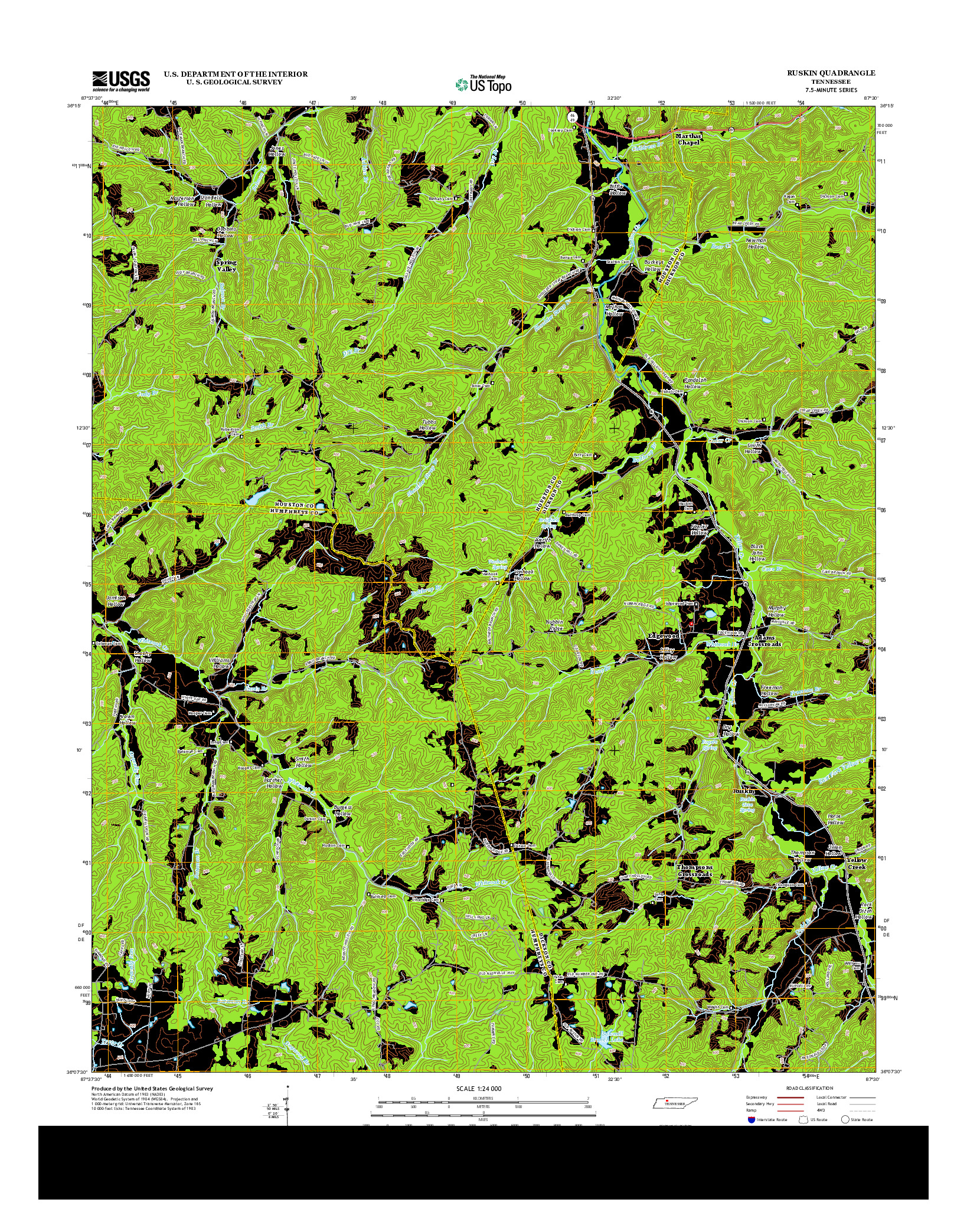 USGS US TOPO 7.5-MINUTE MAP FOR RUSKIN, TN 2013