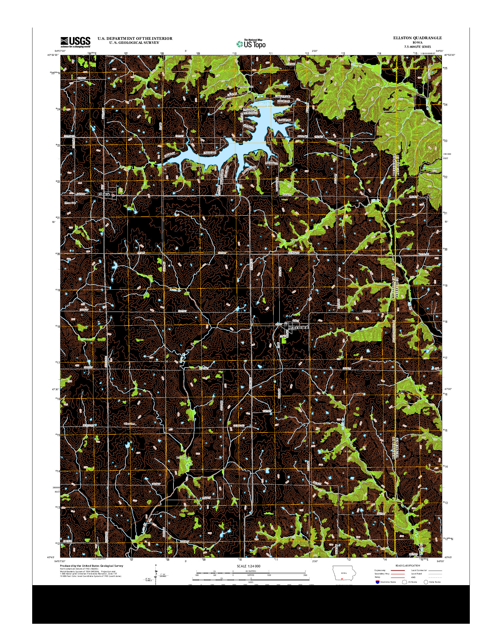 USGS US TOPO 7.5-MINUTE MAP FOR ELLSTON, IA 2013