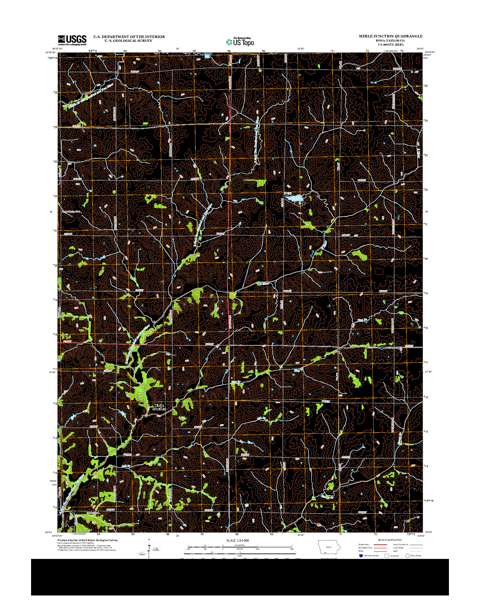 USGS US TOPO 7.5-MINUTE MAP FOR MERLE JUNCTION, IA 2013