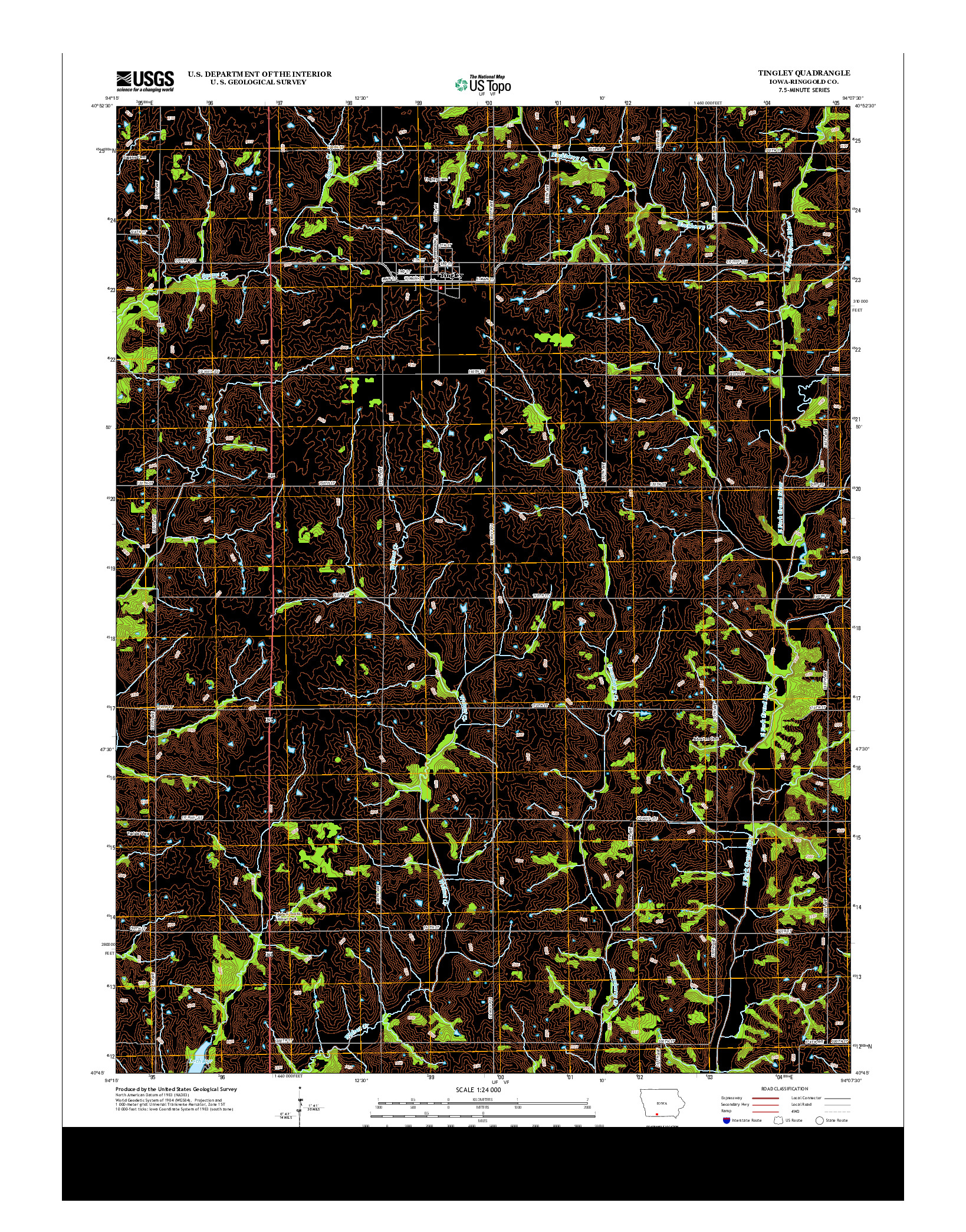 USGS US TOPO 7.5-MINUTE MAP FOR TINGLEY, IA 2013