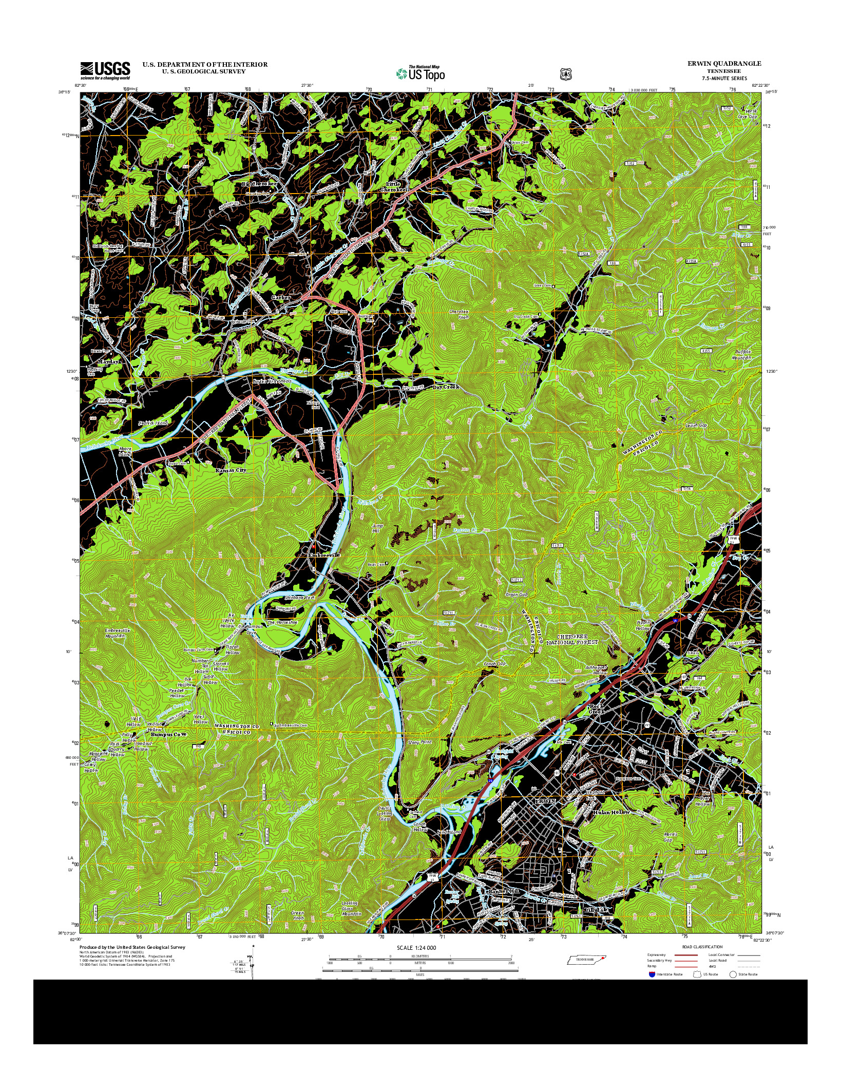 USGS US TOPO 7.5-MINUTE MAP FOR ERWIN, TN 2013