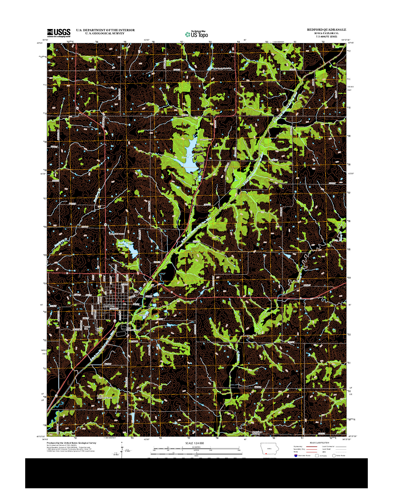 USGS US TOPO 7.5-MINUTE MAP FOR BEDFORD, IA 2013