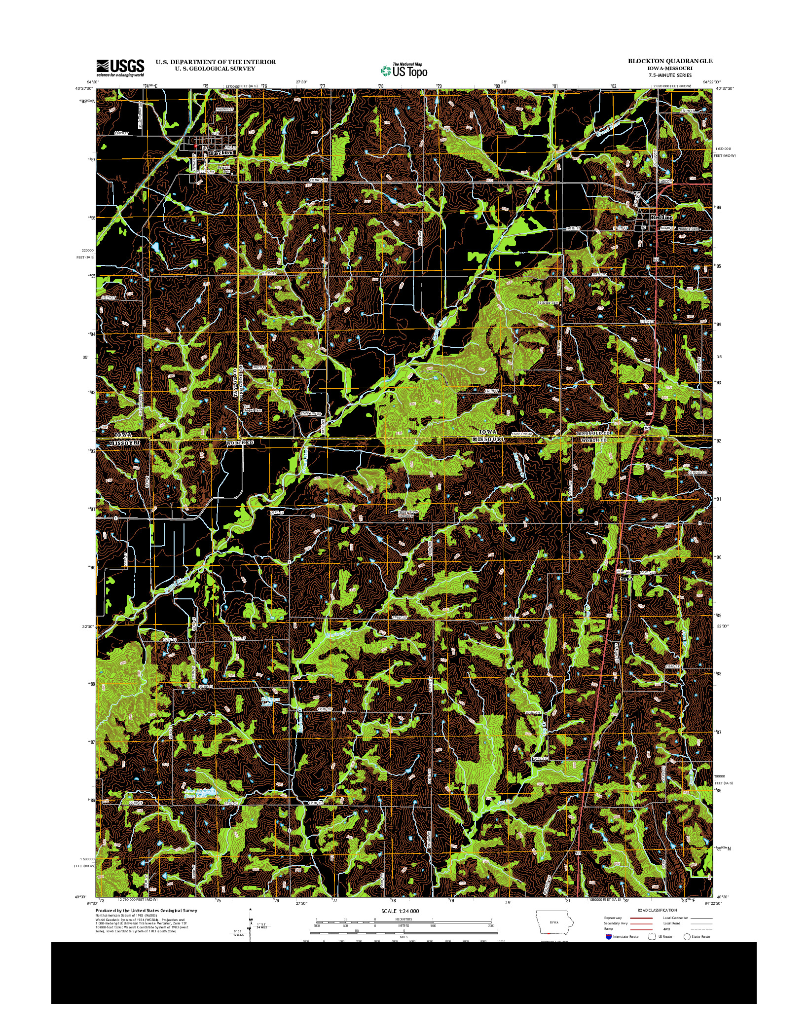 USGS US TOPO 7.5-MINUTE MAP FOR BLOCKTON, IA-MO 2013