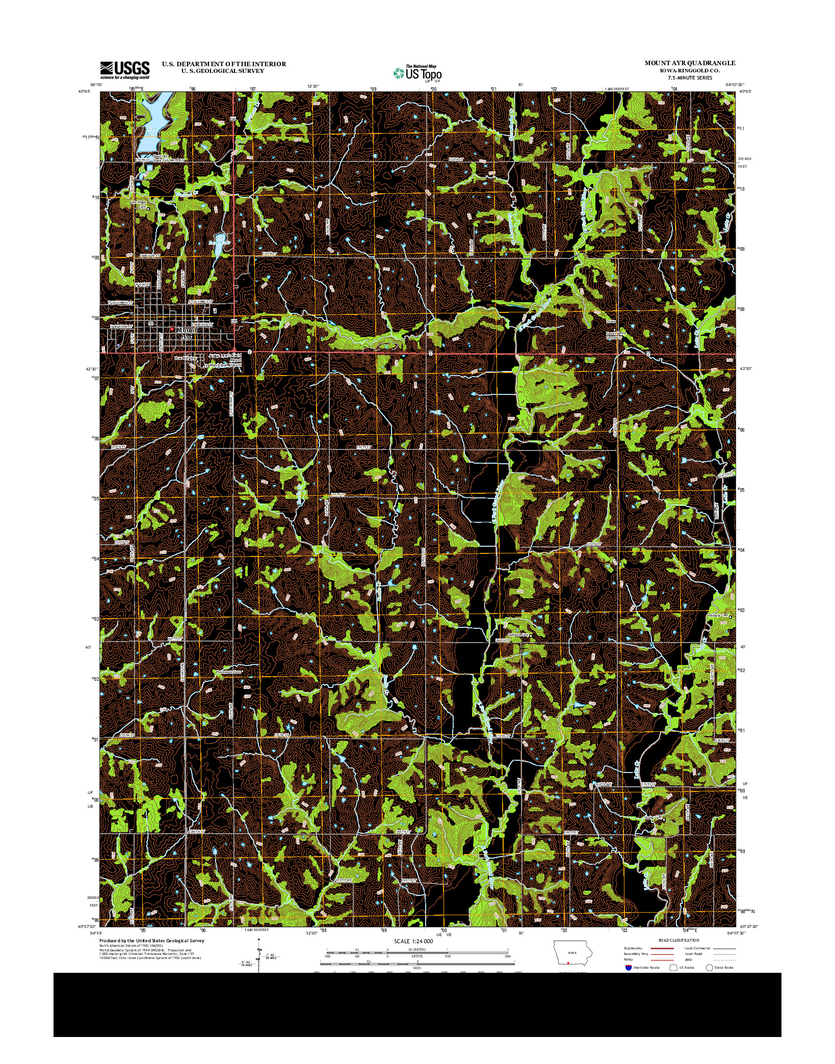 USGS US TOPO 7.5-MINUTE MAP FOR MOUNT AYR, IA 2013