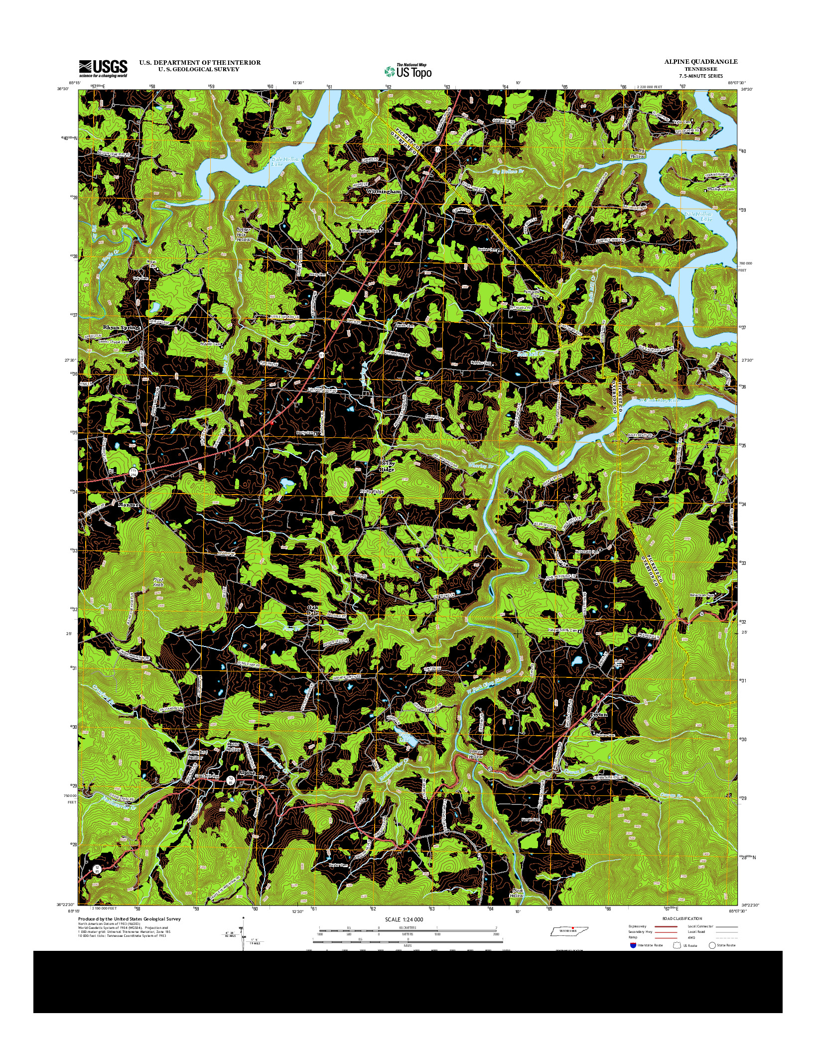 USGS US TOPO 7.5-MINUTE MAP FOR ALPINE, TN 2013