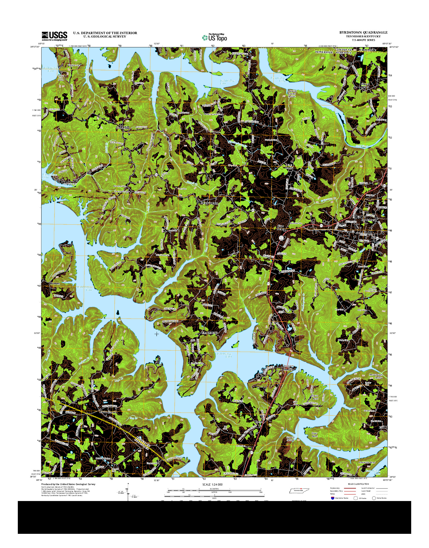 USGS US TOPO 7.5-MINUTE MAP FOR BYRDSTOWN, TN-KY 2013