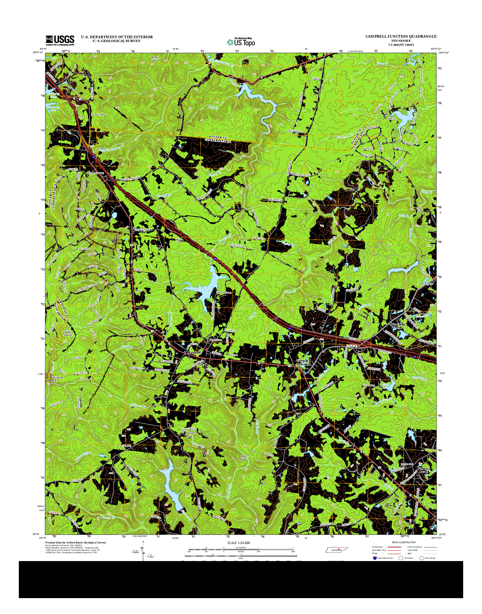 USGS US TOPO 7.5-MINUTE MAP FOR CAMPBELL JUNCTION, TN 2013