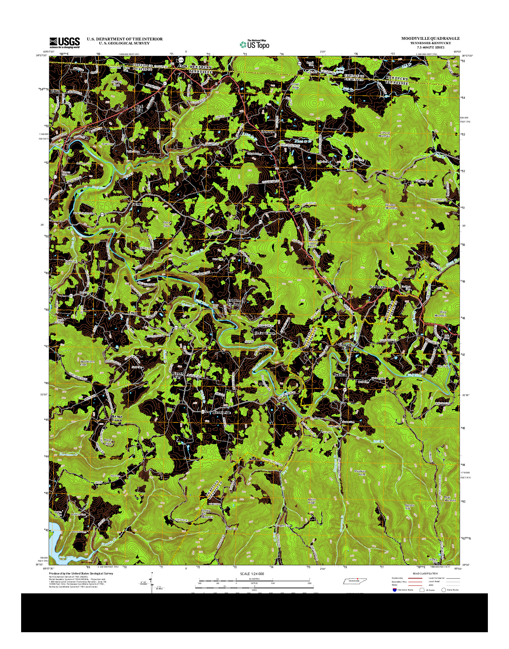 USGS US TOPO 7.5-MINUTE MAP FOR MOODYVILLE, TN-KY 2013