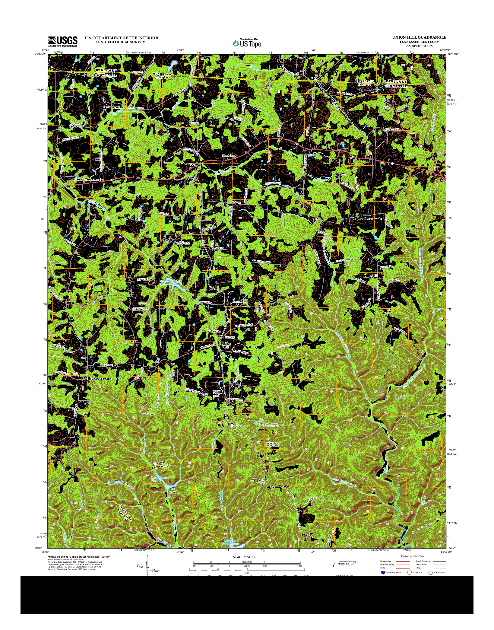 USGS US TOPO 7.5-MINUTE MAP FOR UNION HILL, TN-KY 2013