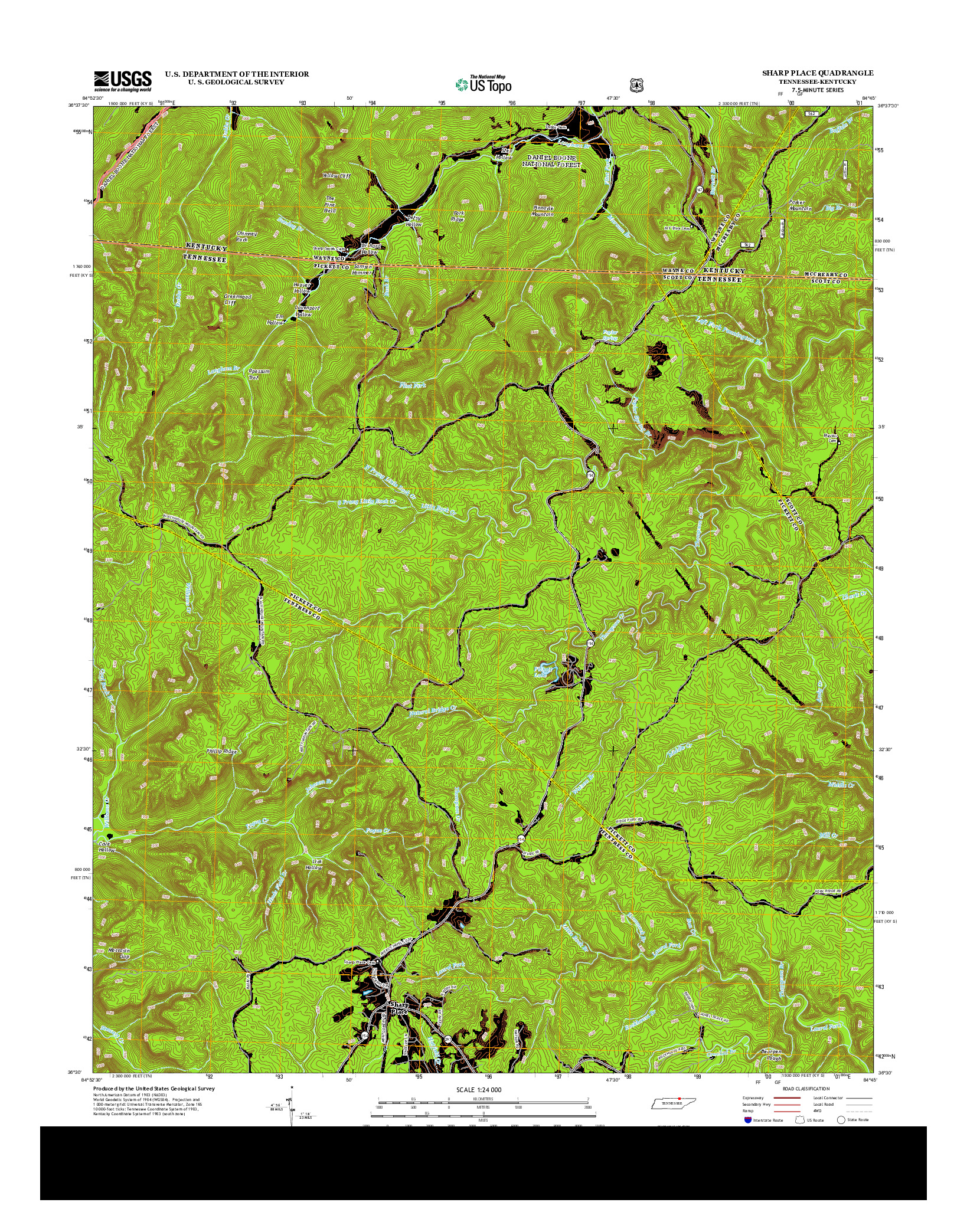 USGS US TOPO 7.5-MINUTE MAP FOR SHARP PLACE, TN-KY 2013