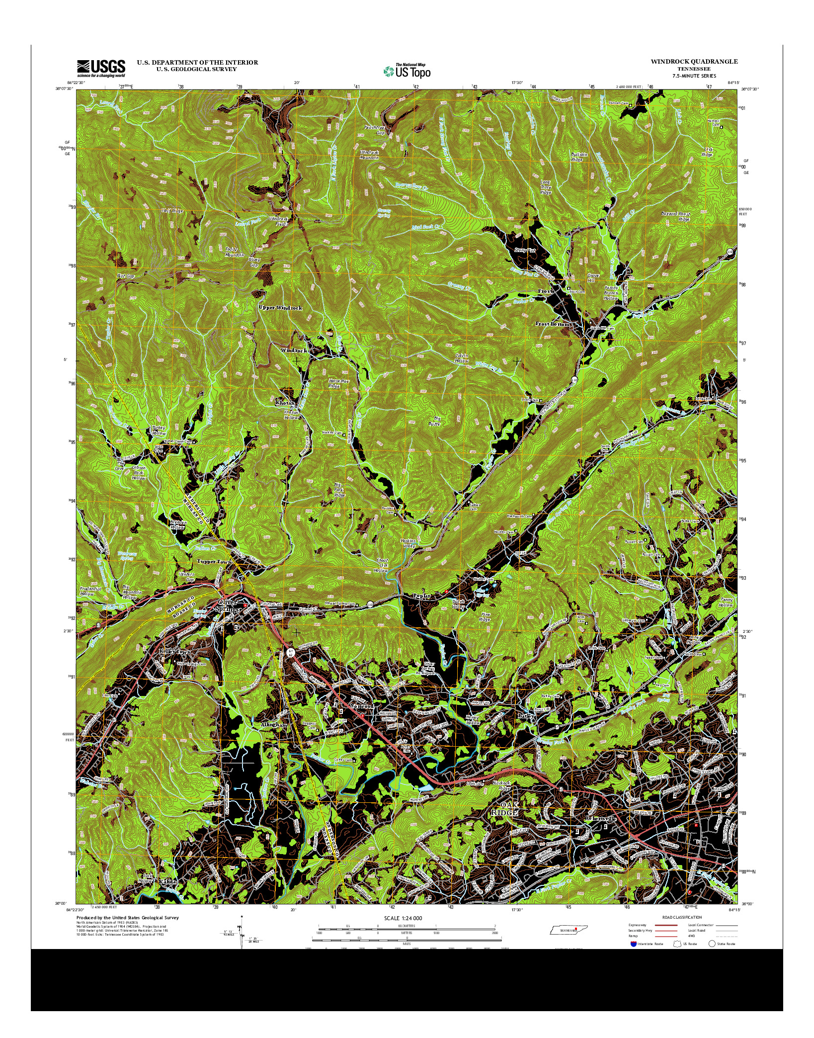 USGS US TOPO 7.5-MINUTE MAP FOR WINDROCK, TN 2013