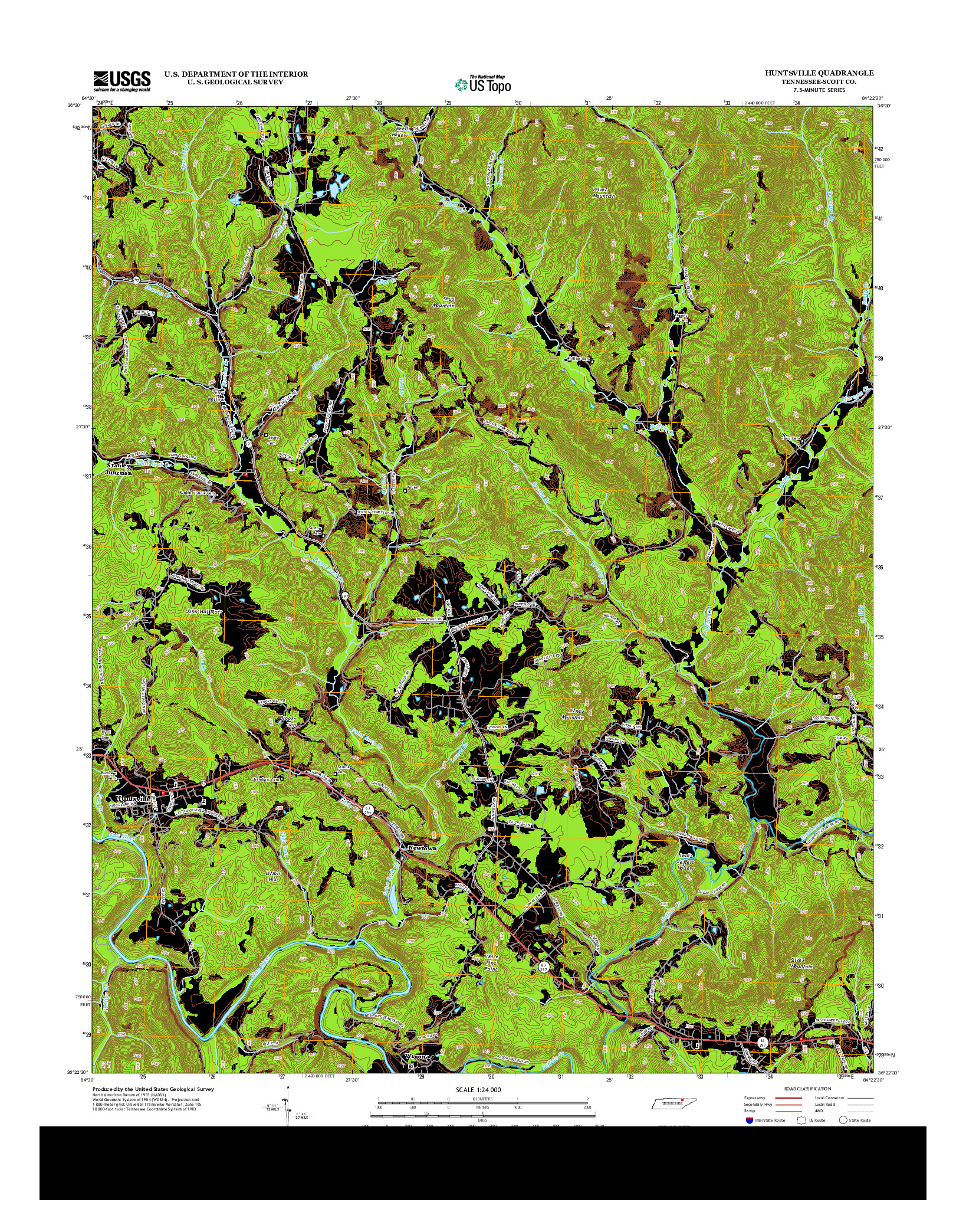 USGS US TOPO 7.5-MINUTE MAP FOR HUNTSVILLE, TN 2013