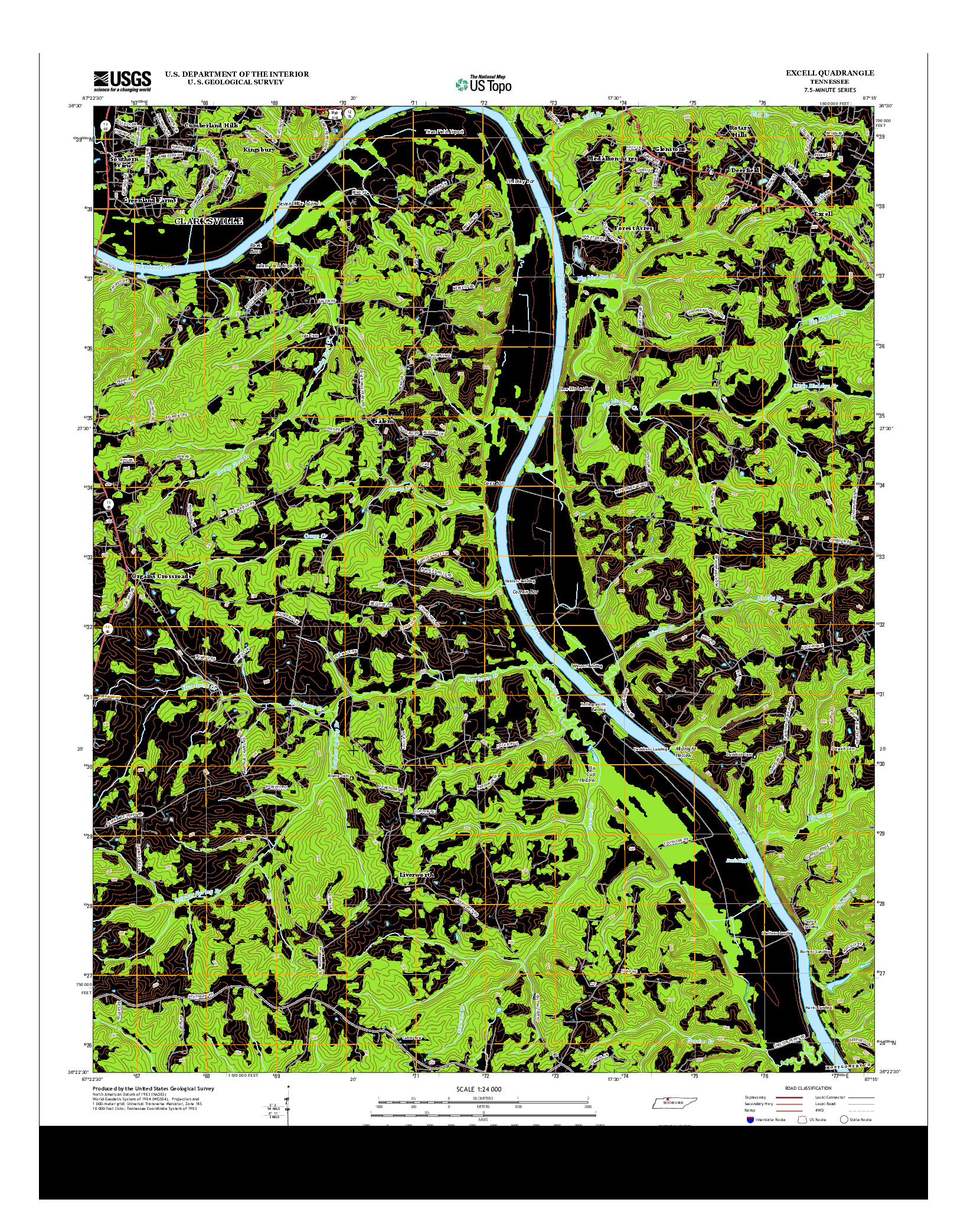 USGS US TOPO 7.5-MINUTE MAP FOR EXCELL, TN 2013