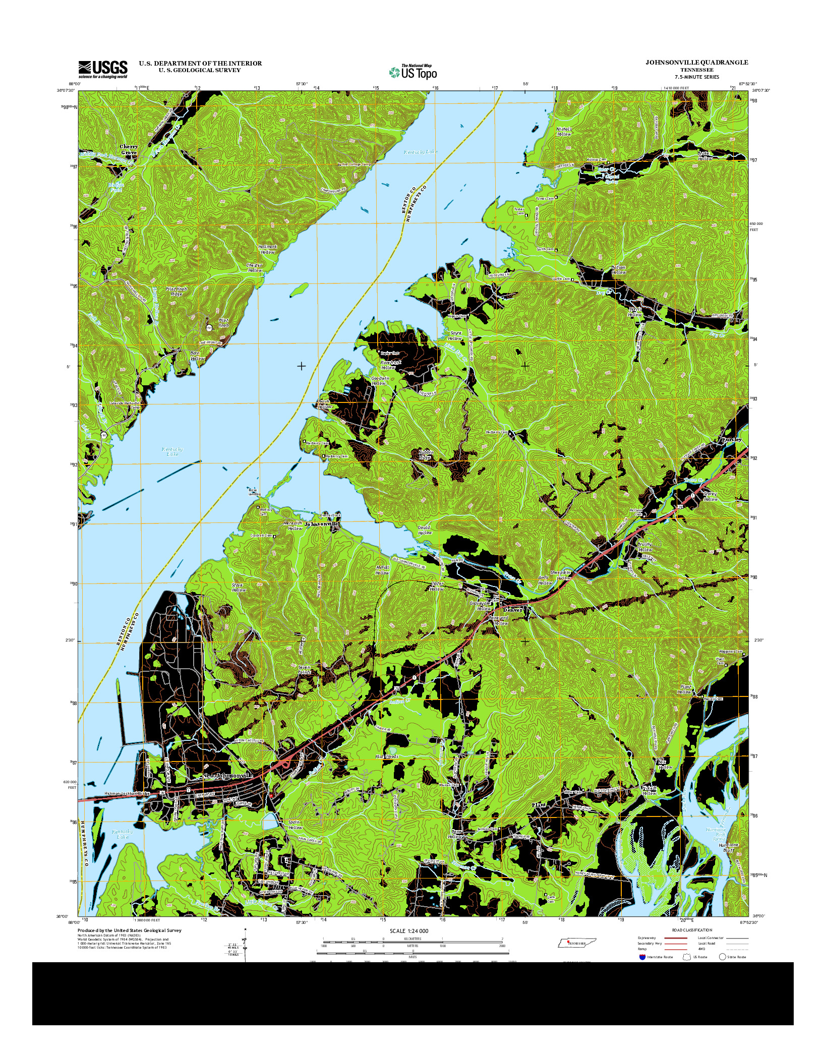 USGS US TOPO 7.5-MINUTE MAP FOR JOHNSONVILLE, TN 2013