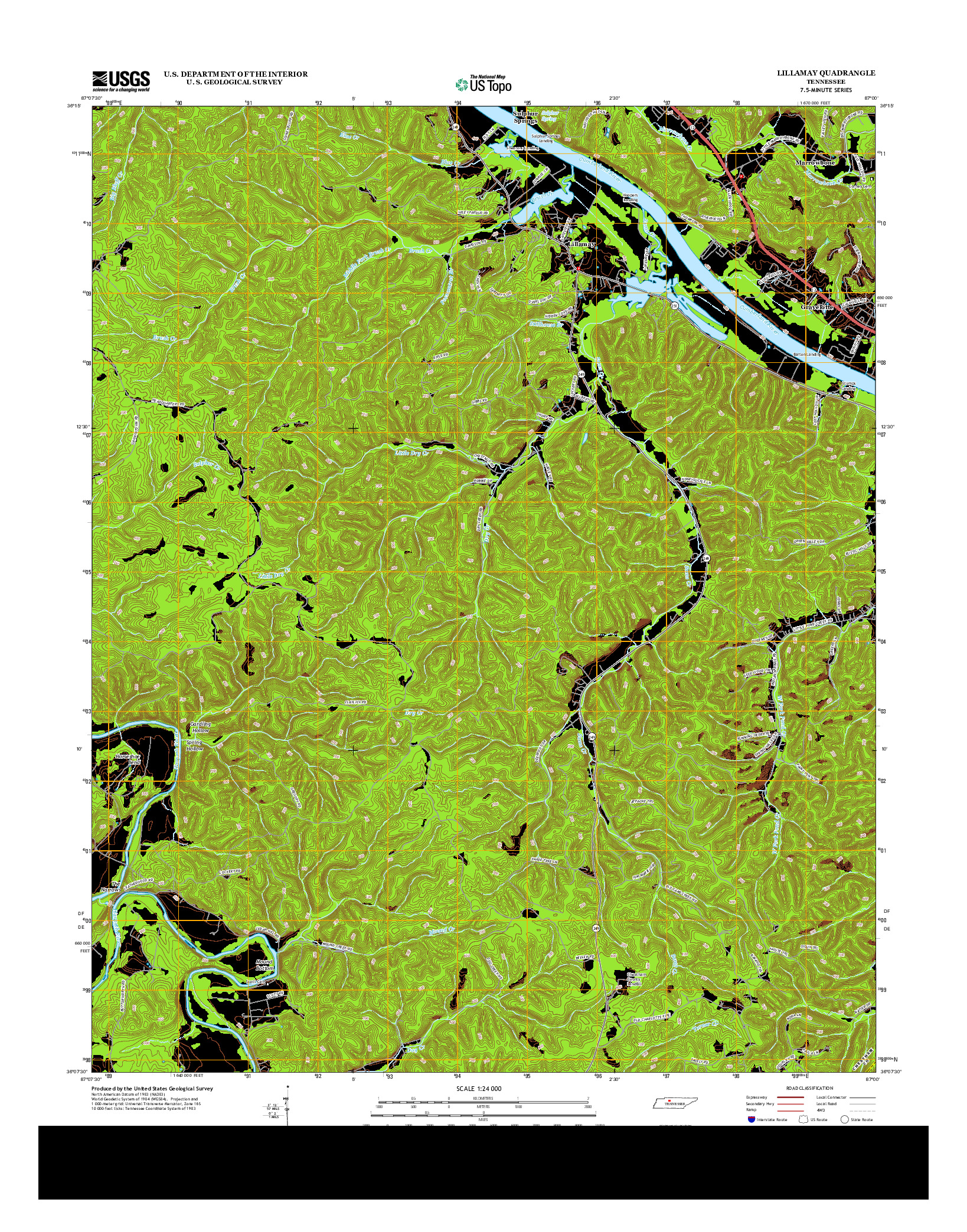 USGS US TOPO 7.5-MINUTE MAP FOR LILLAMAY, TN 2013