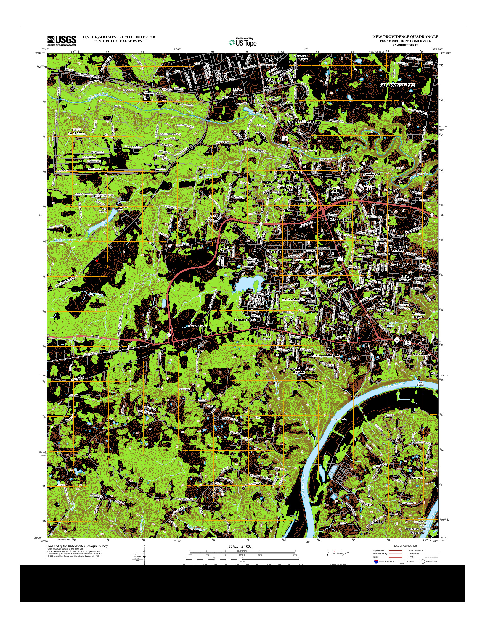 USGS US TOPO 7.5-MINUTE MAP FOR NEW PROVIDENCE, TN 2013