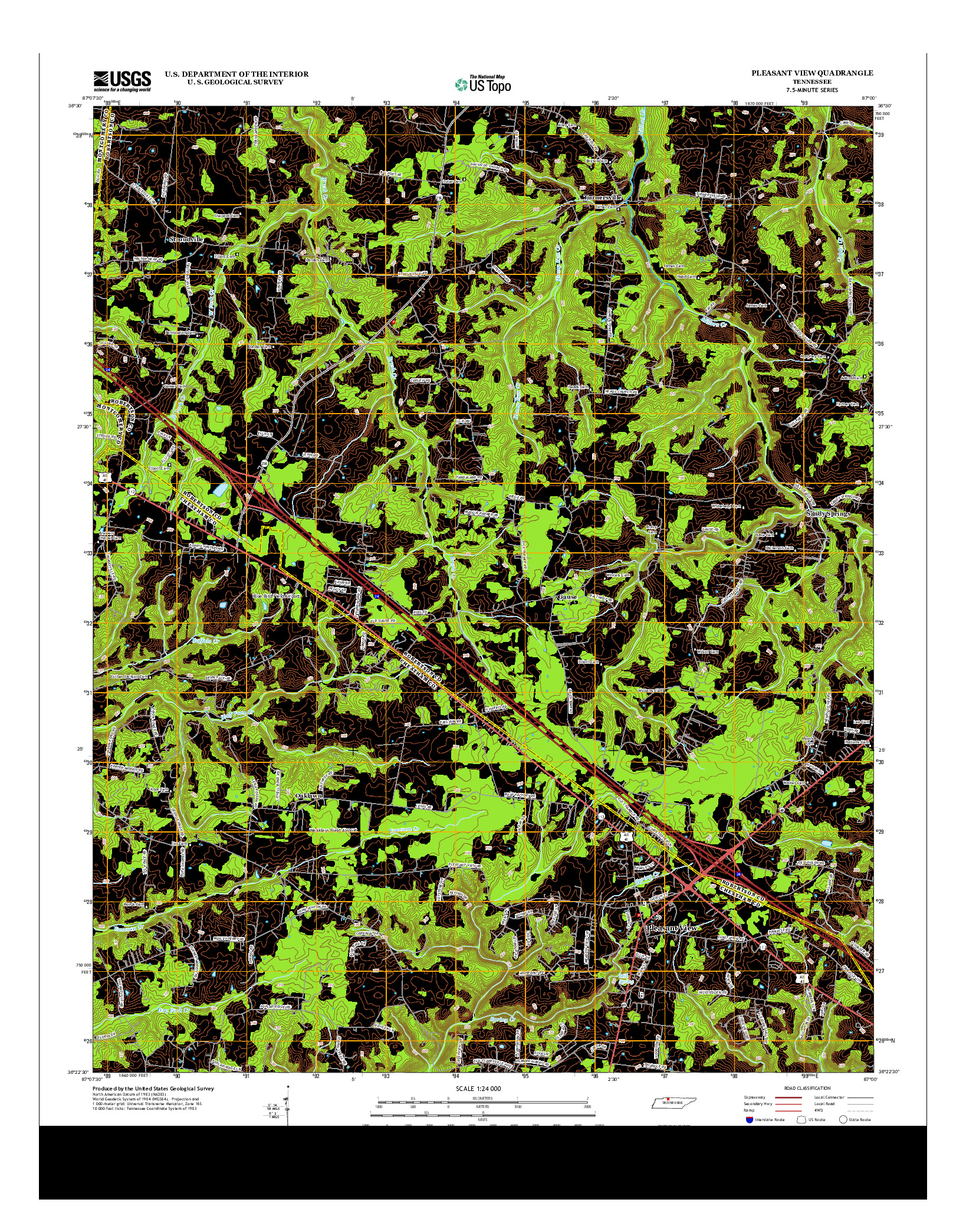 USGS US TOPO 7.5-MINUTE MAP FOR PLEASANT VIEW, TN 2013