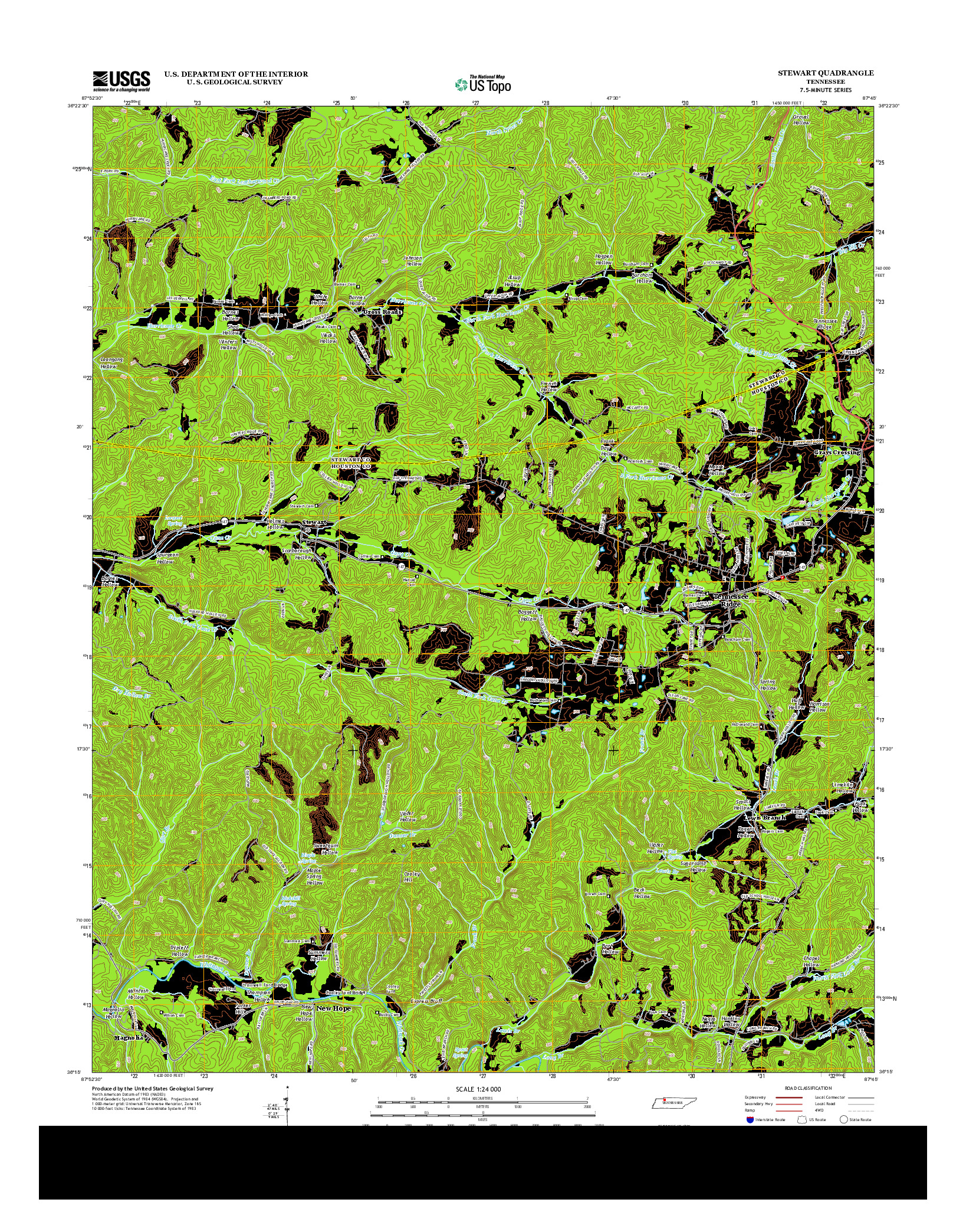 USGS US TOPO 7.5-MINUTE MAP FOR STEWART, TN 2013