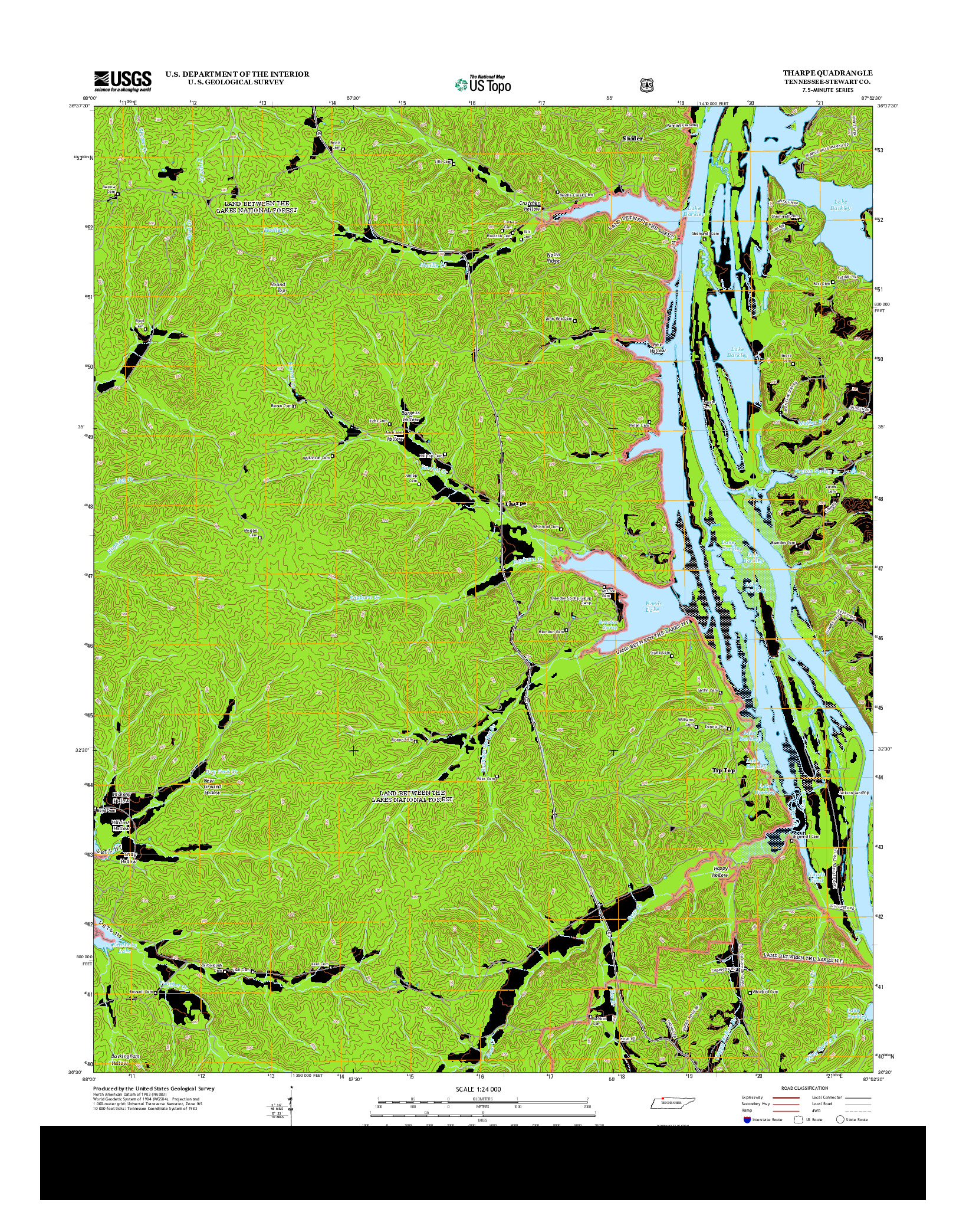 USGS US TOPO 7.5-MINUTE MAP FOR THARPE, TN 2013