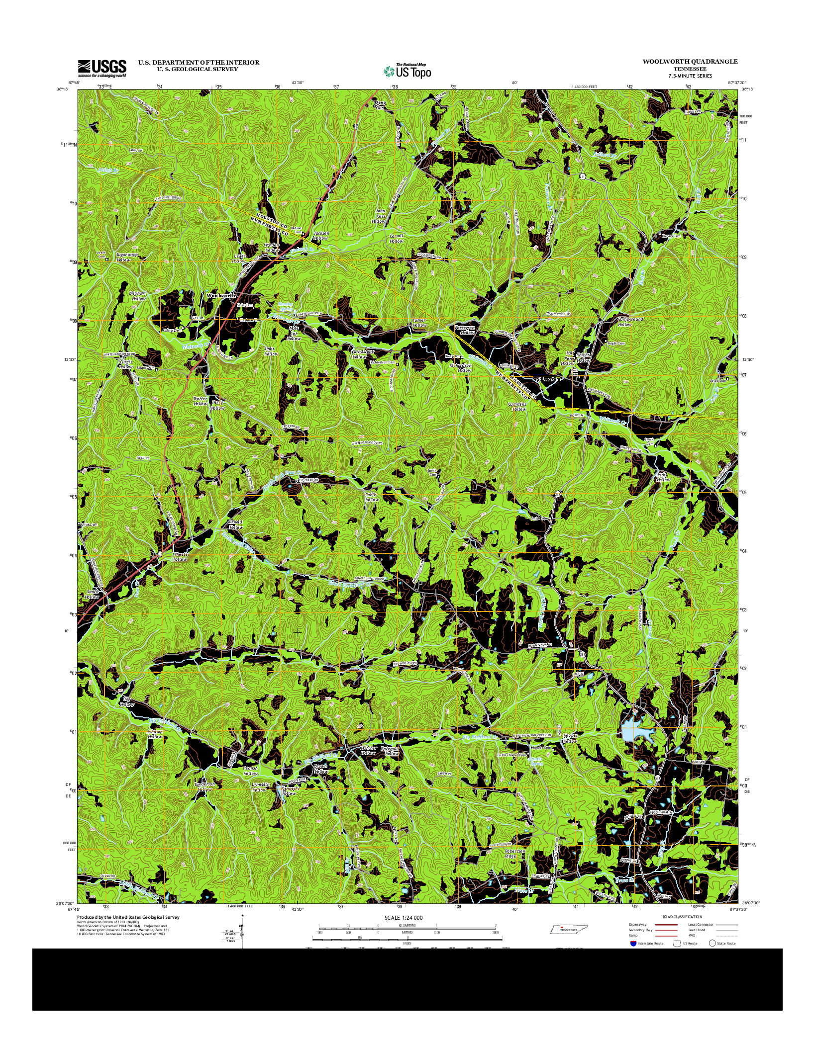 USGS US TOPO 7.5-MINUTE MAP FOR WOOLWORTH, TN 2013