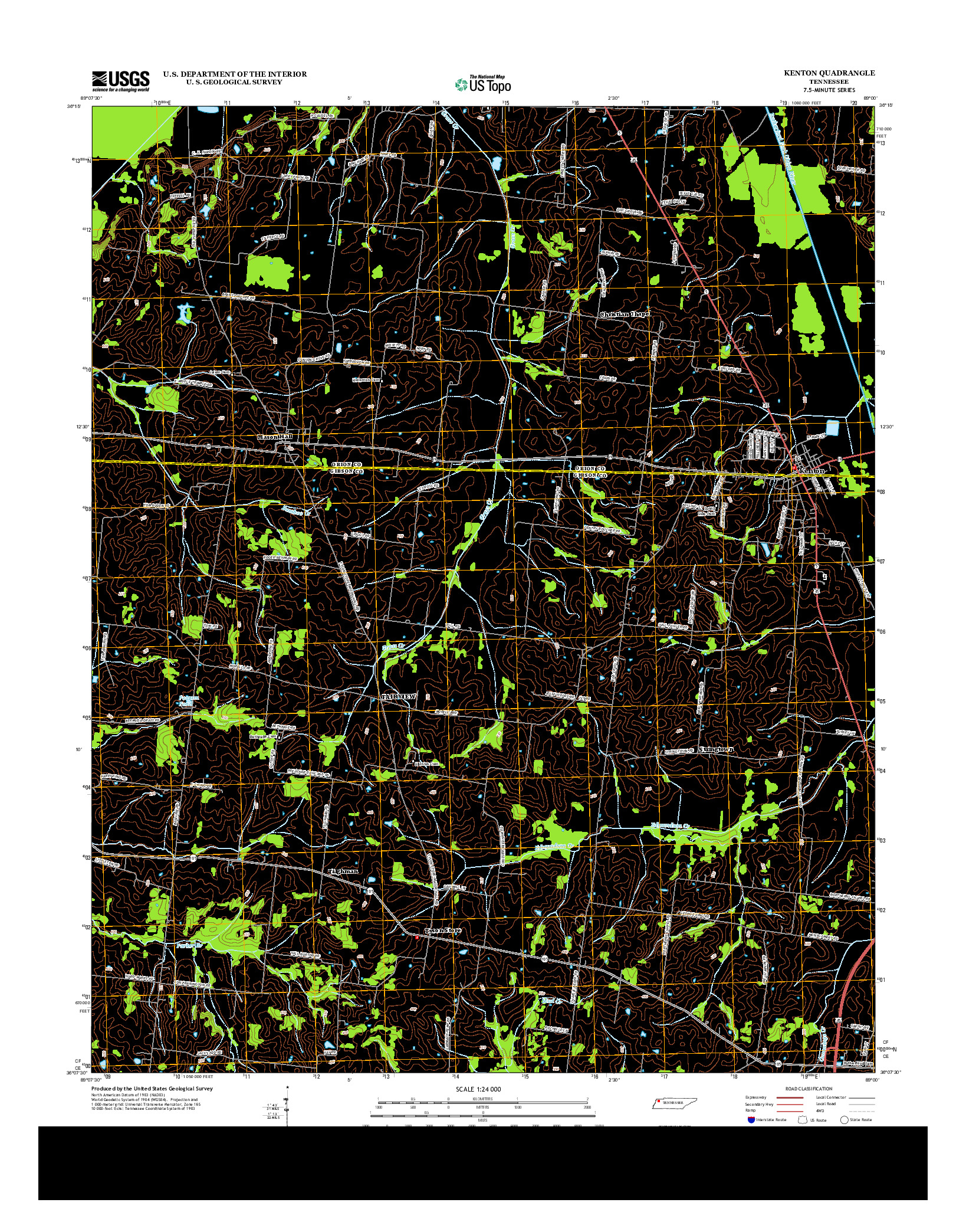 USGS US TOPO 7.5-MINUTE MAP FOR KENTON, TN 2013