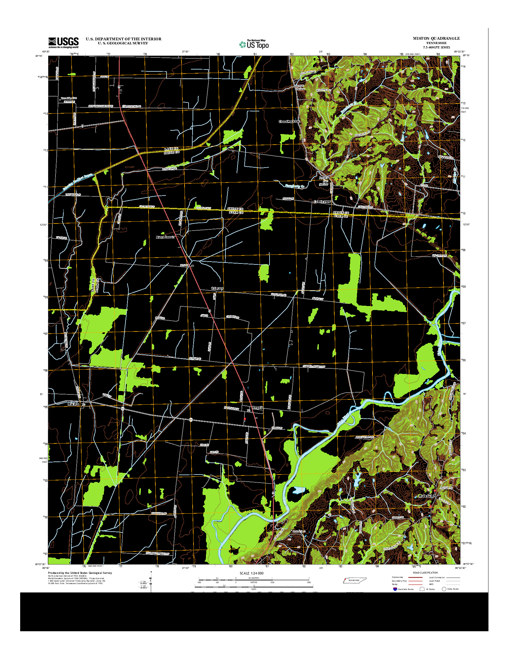 USGS US TOPO 7.5-MINUTE MAP FOR MISTON, TN 2013