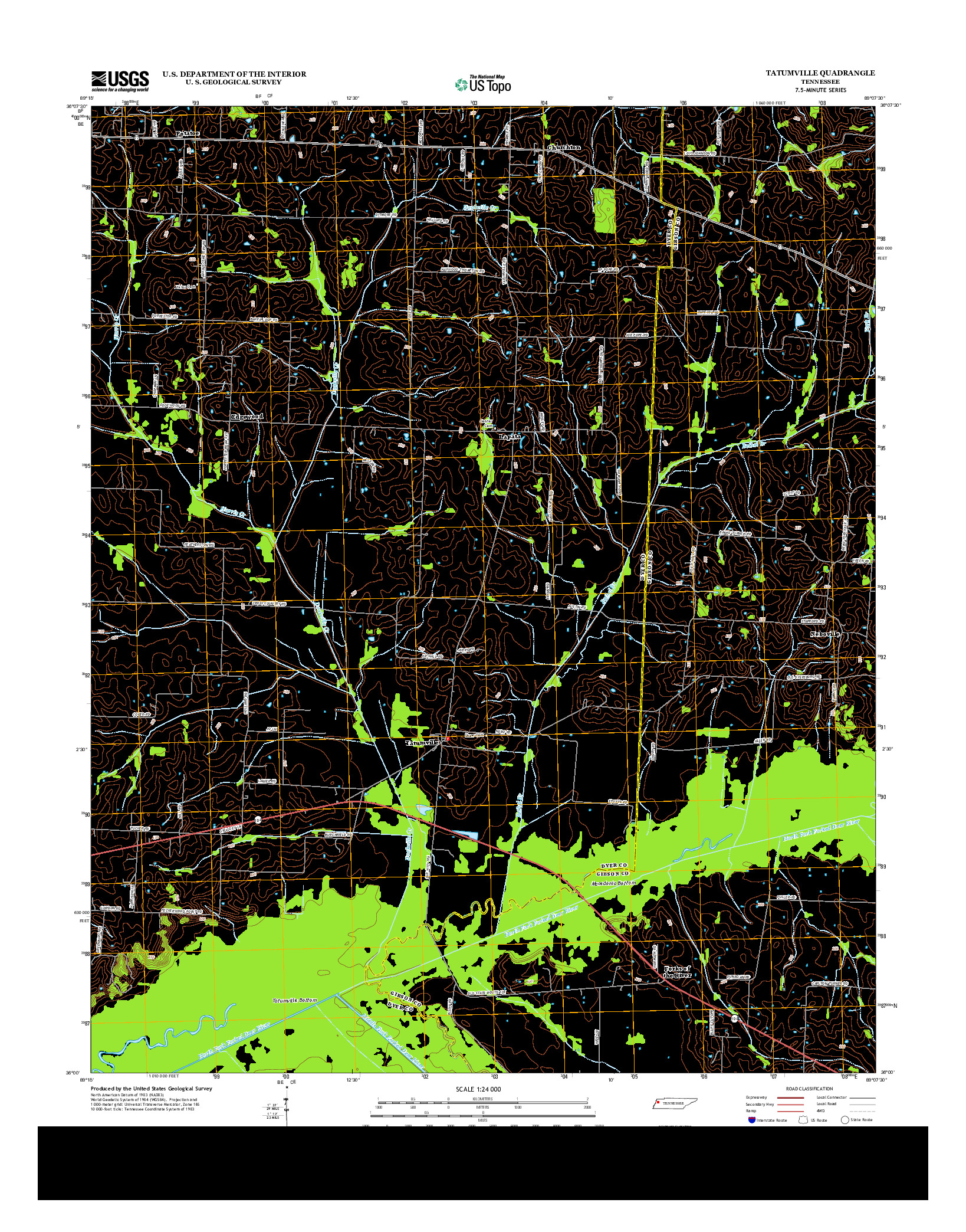 USGS US TOPO 7.5-MINUTE MAP FOR TATUMVILLE, TN 2013