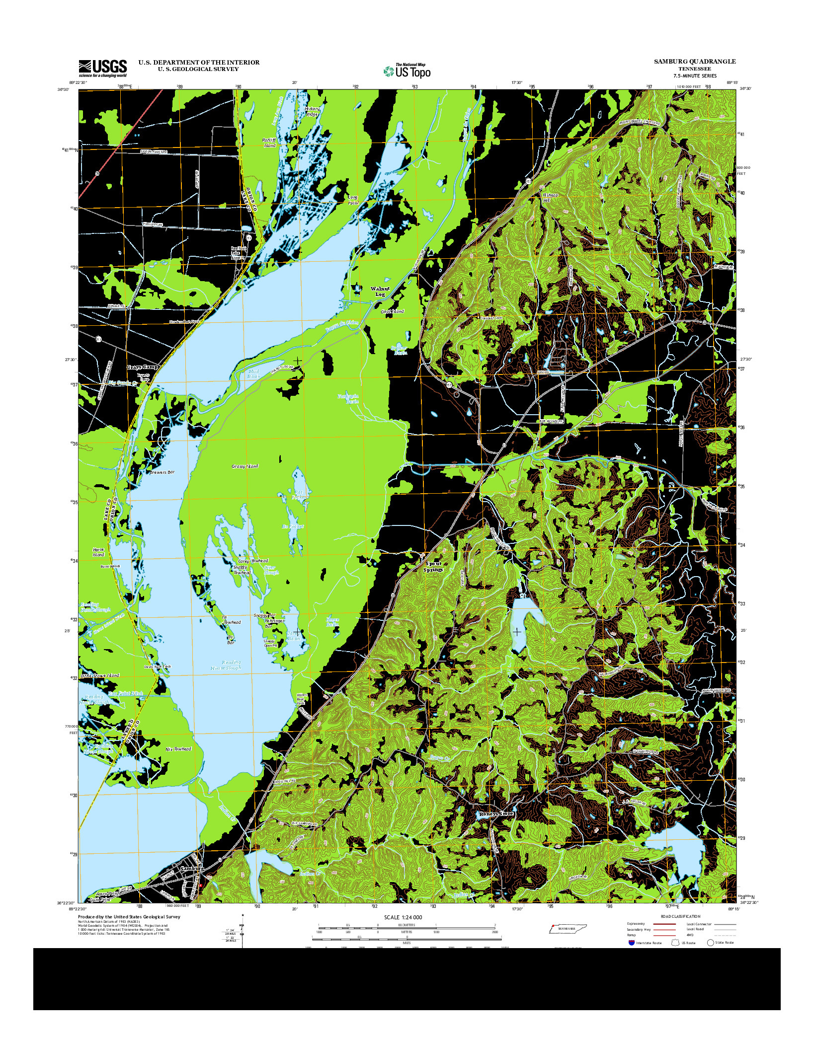 USGS US TOPO 7.5-MINUTE MAP FOR SAMBURG, TN 2013