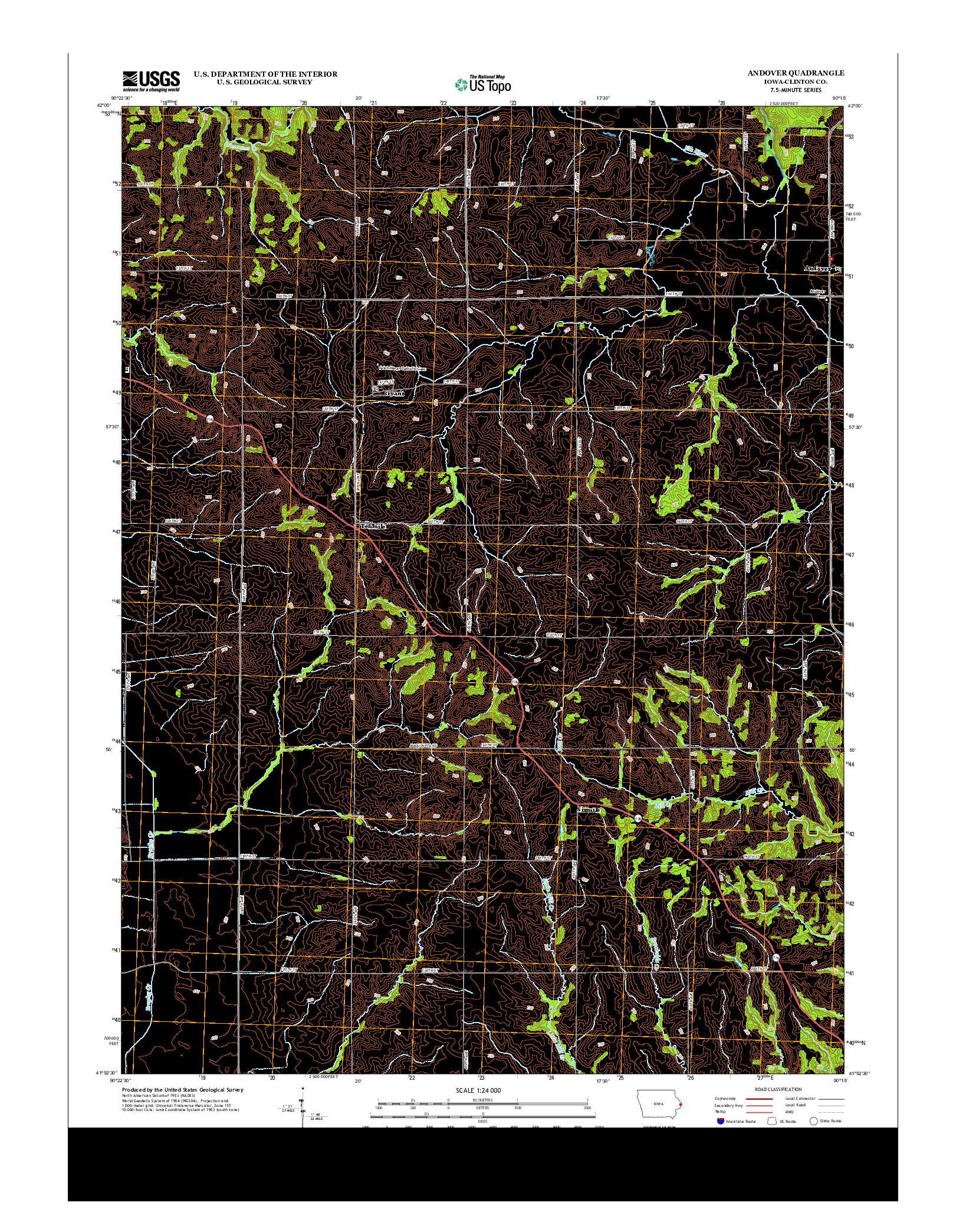 USGS US TOPO 7.5-MINUTE MAP FOR ANDOVER, IA 2013