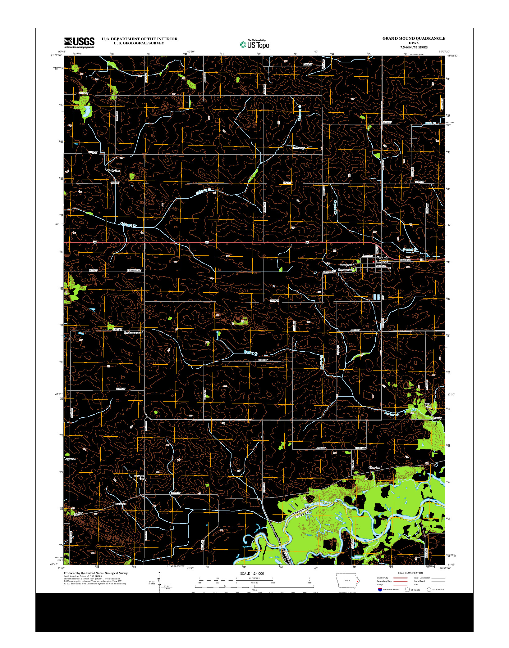 USGS US TOPO 7.5-MINUTE MAP FOR GRAND MOUND, IA 2013