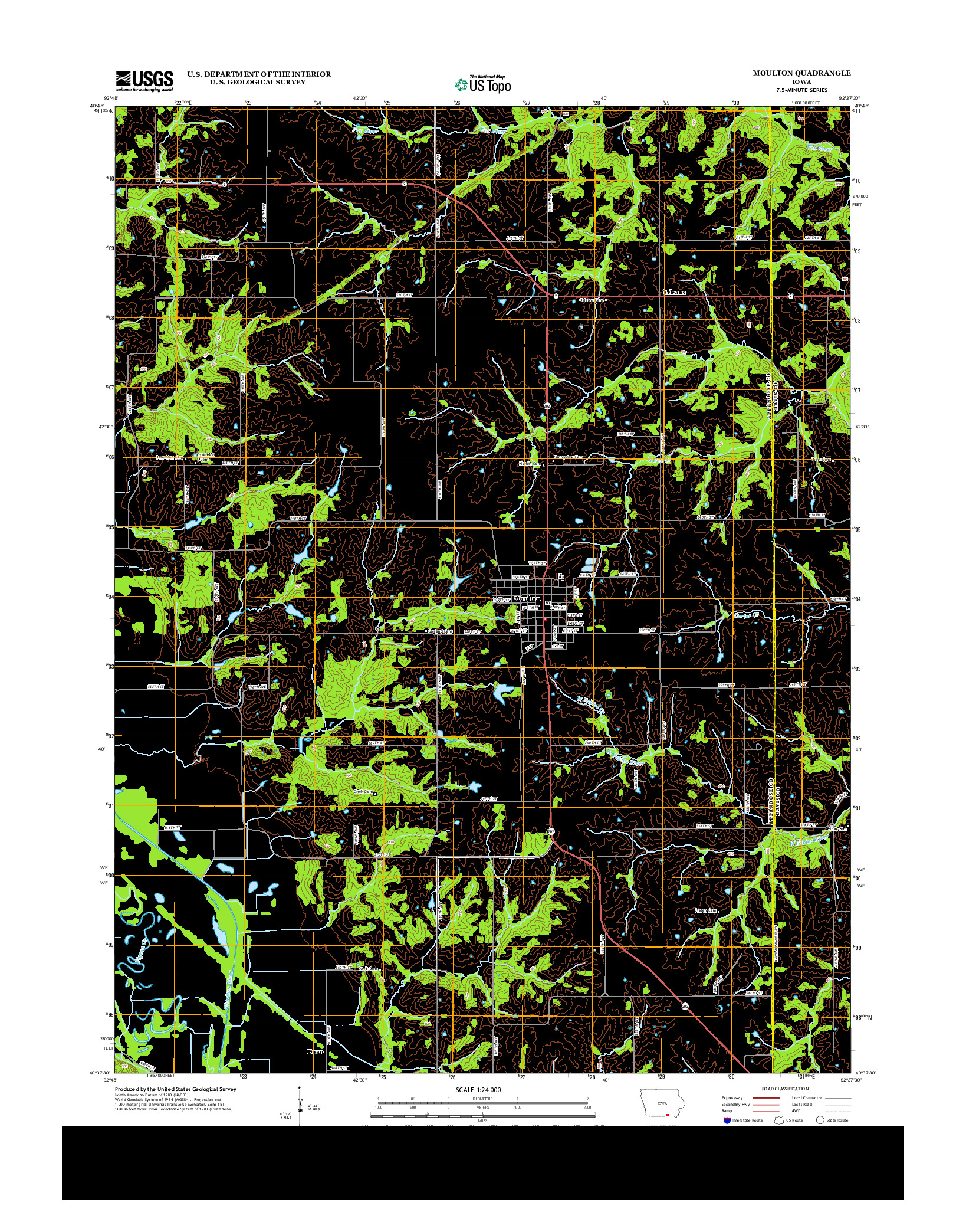 USGS US TOPO 7.5-MINUTE MAP FOR MOULTON, IA 2013
