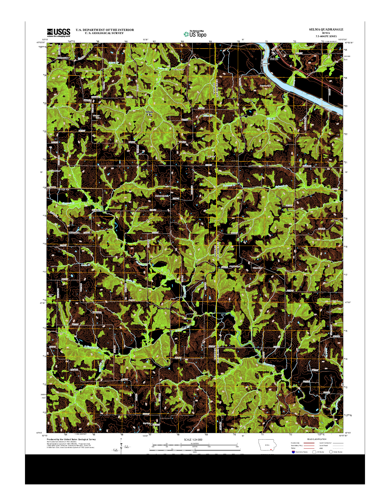 USGS US TOPO 7.5-MINUTE MAP FOR SELMA, IA 2013