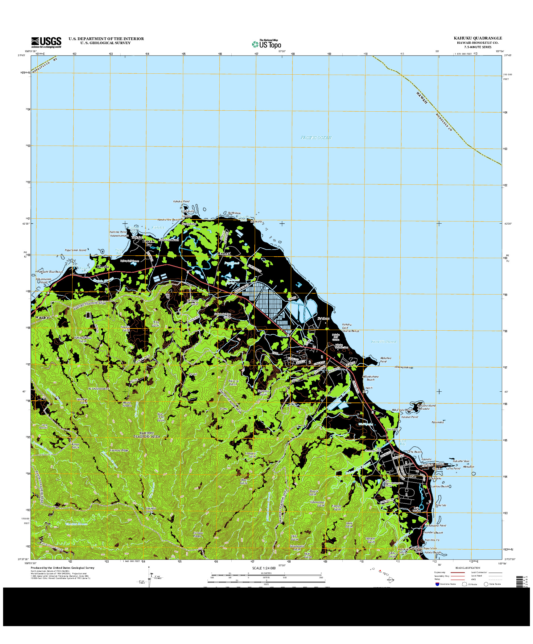 USGS US TOPO 7.5-MINUTE MAP FOR KAHUKU, HI 2013