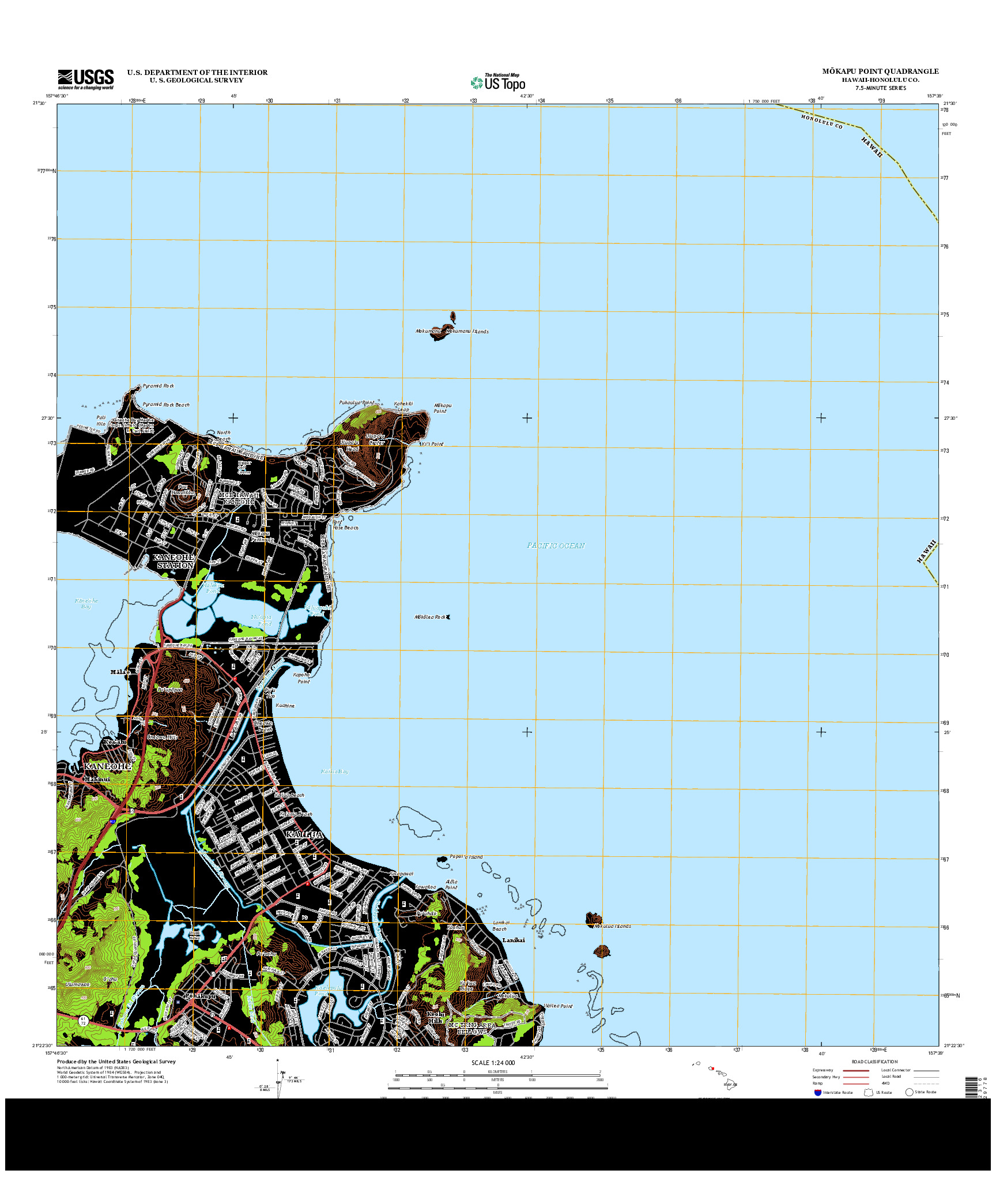 USGS US TOPO 7.5-MINUTE MAP FOR MOKAPU POINT, HI 2013