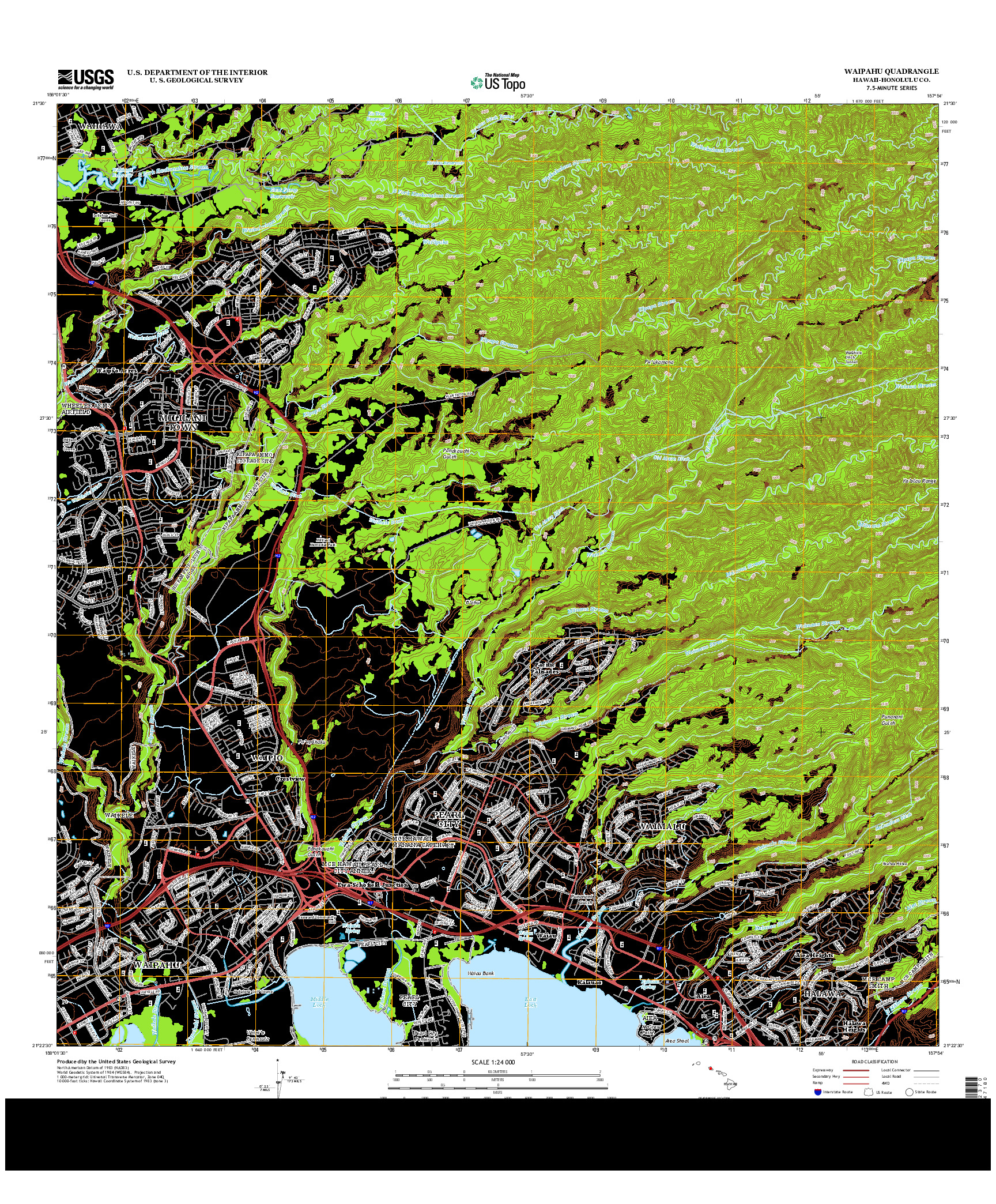 USGS US TOPO 7.5-MINUTE MAP FOR WAIPAHU, HI 2013