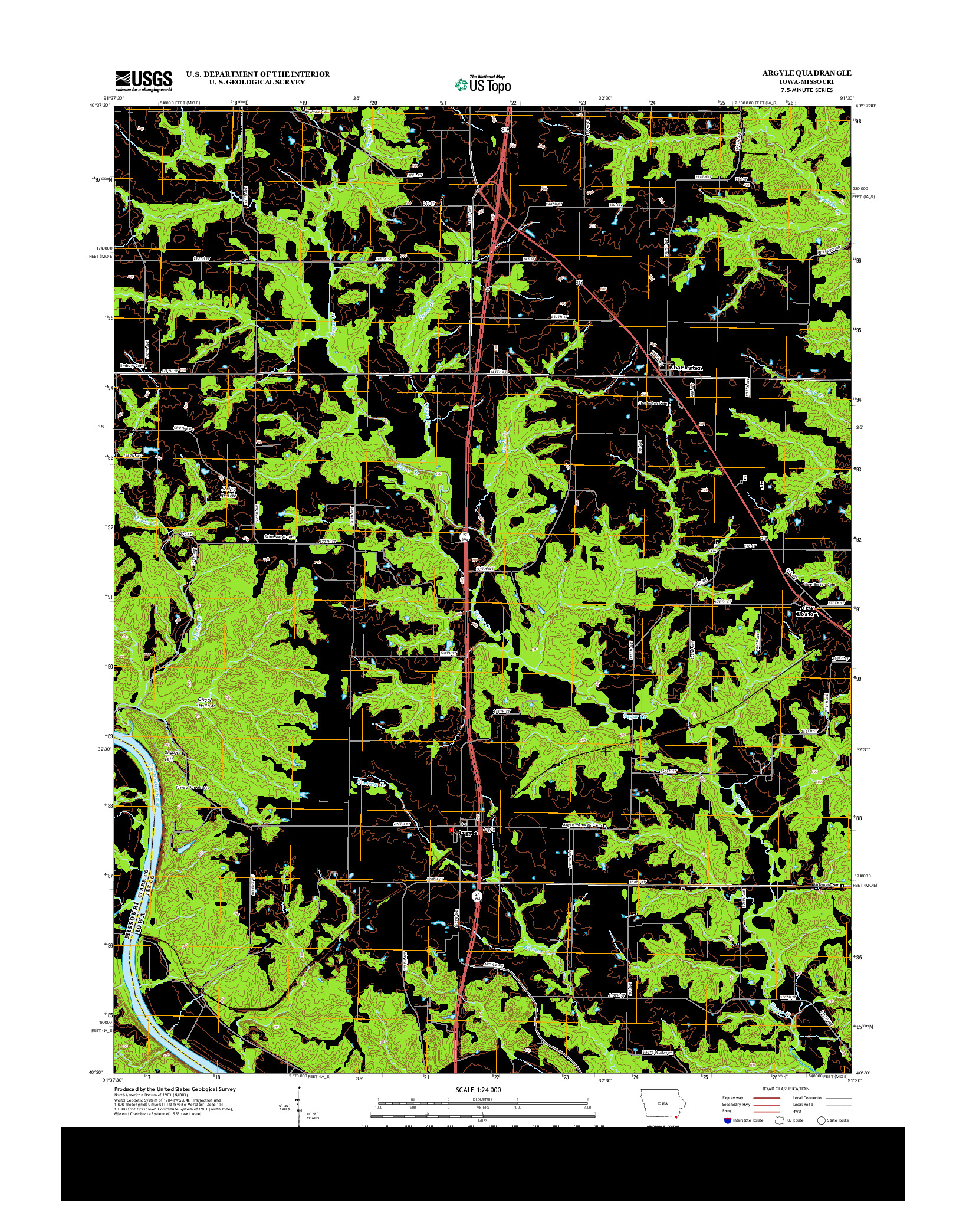 USGS US TOPO 7.5-MINUTE MAP FOR ARGYLE, IA-MO 2013