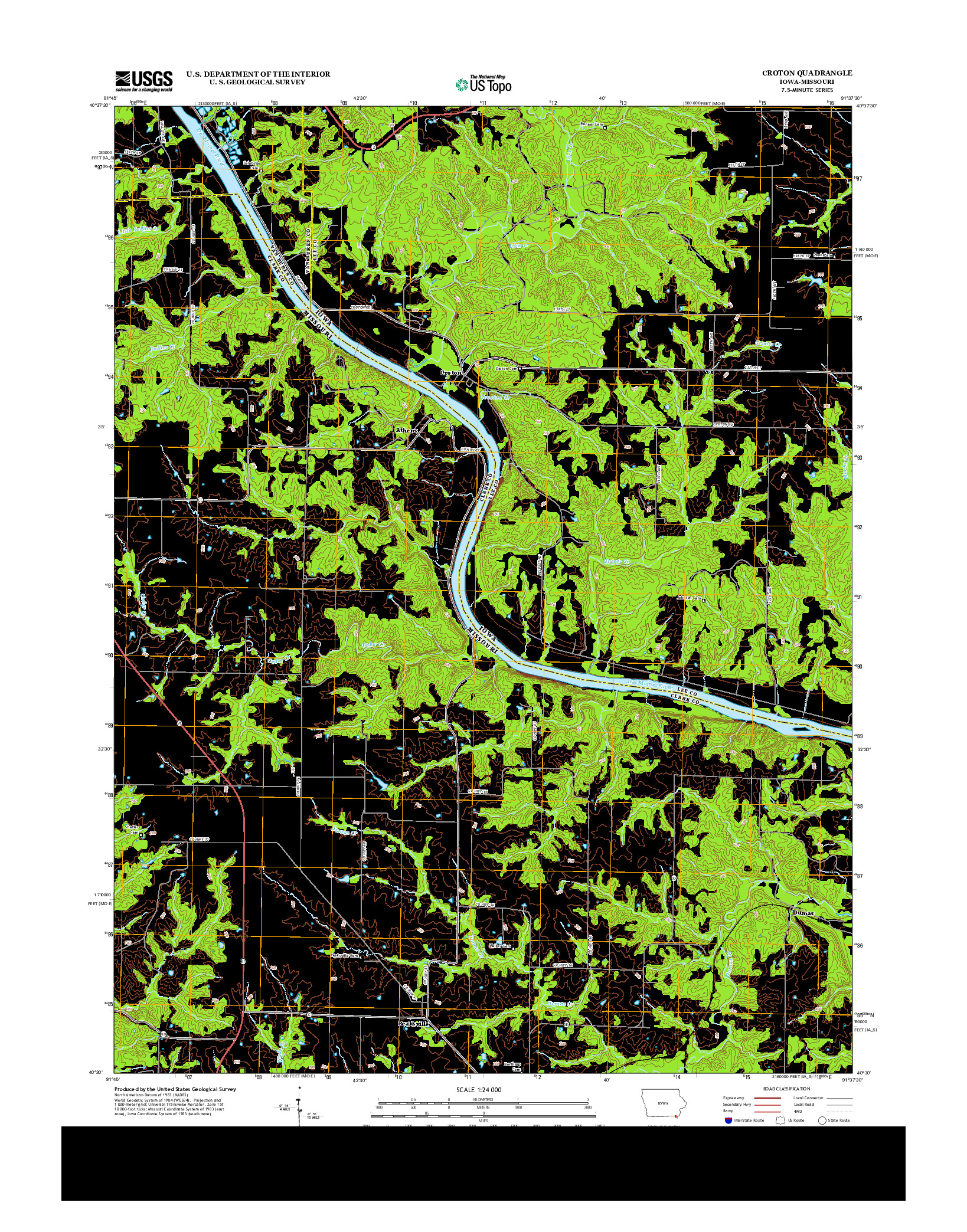 USGS US TOPO 7.5-MINUTE MAP FOR CROTON, IA-MO 2013