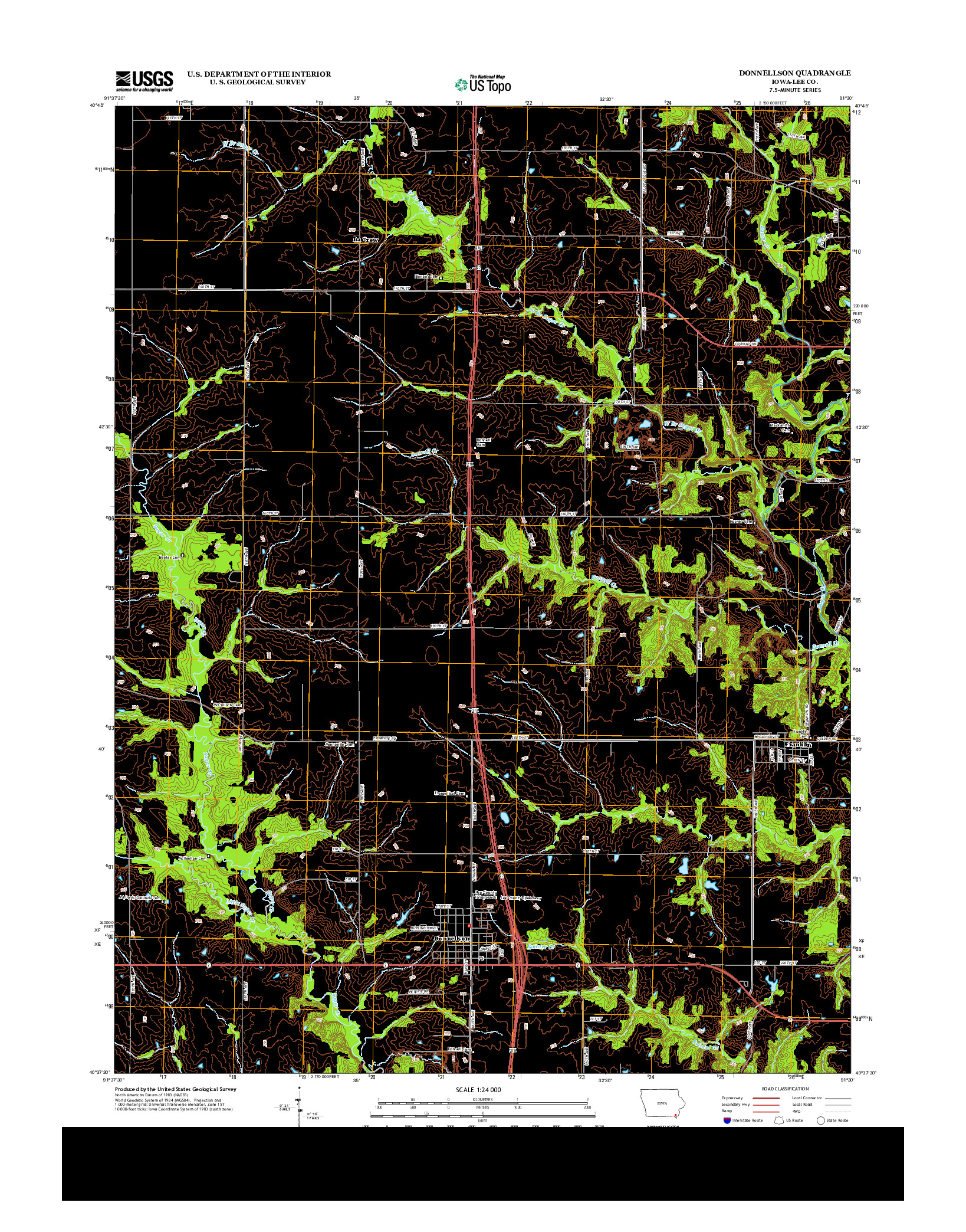 USGS US TOPO 7.5-MINUTE MAP FOR DONNELLSON, IA 2013