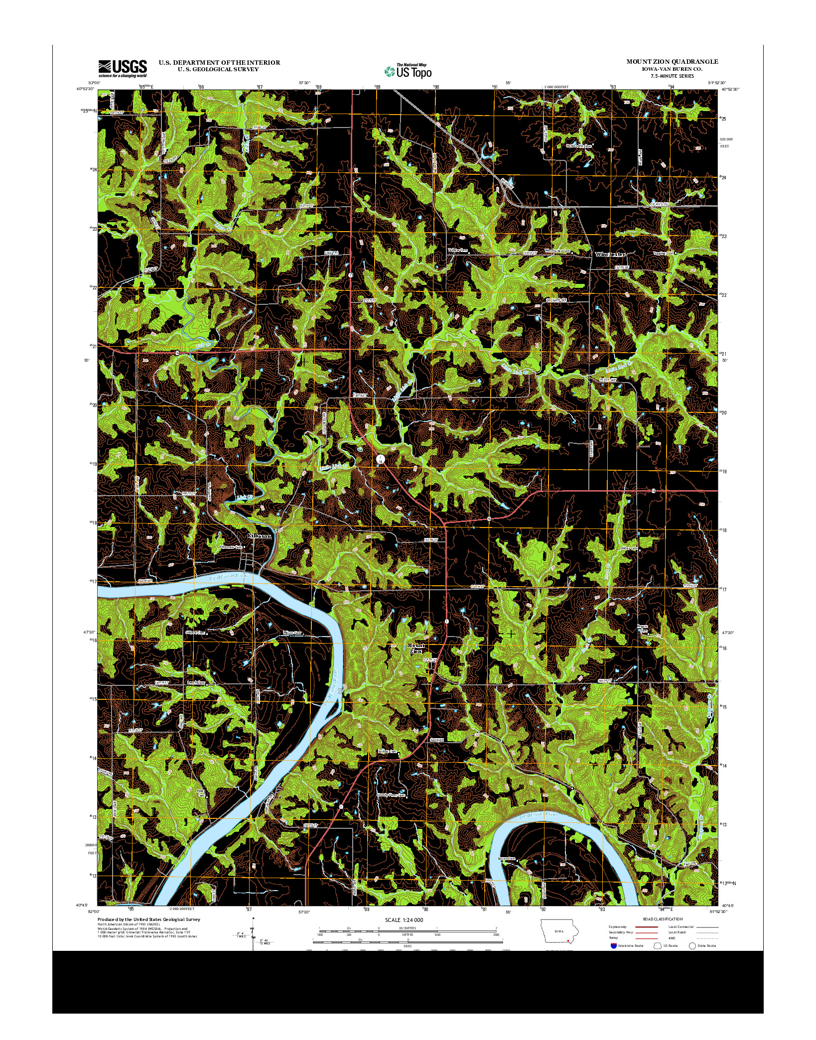 USGS US TOPO 7.5-MINUTE MAP FOR MOUNT ZION, IA 2013